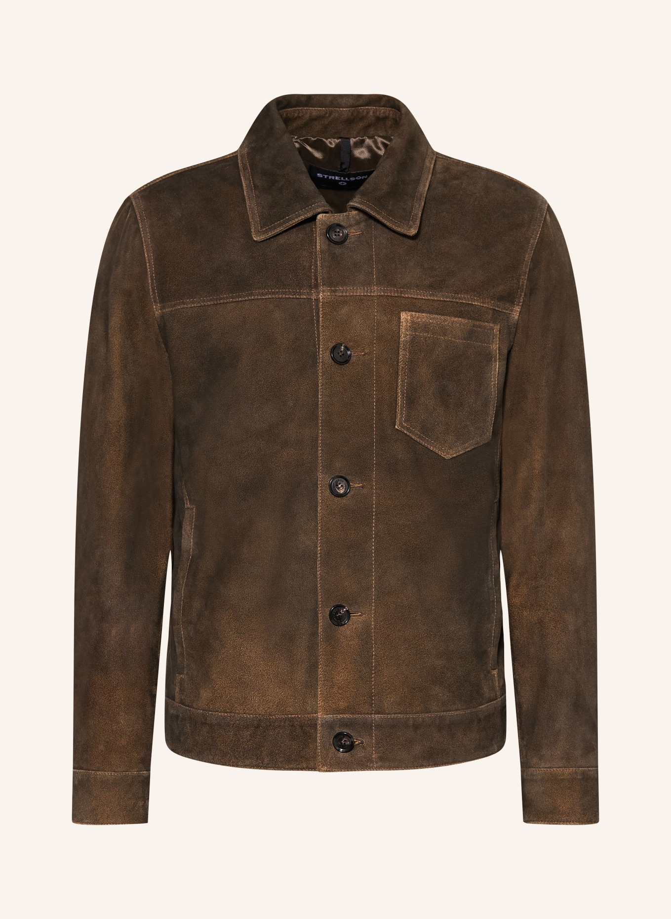 STRELLSON Leren jas FLINT: MARRON FONCÉ