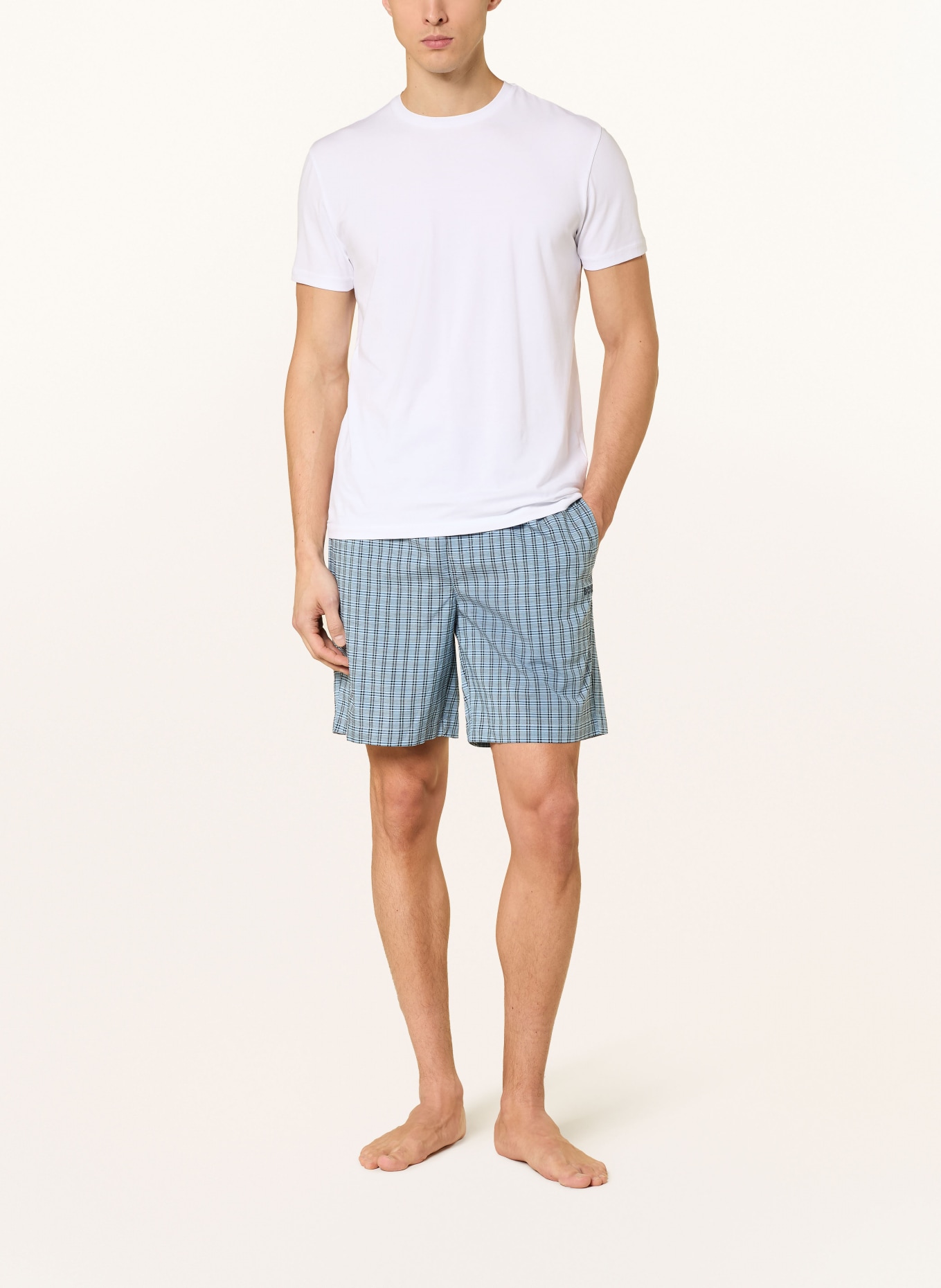 BOSS Short de nuit CHRIS: BLEU CLAIR / BLEU FONCÉ