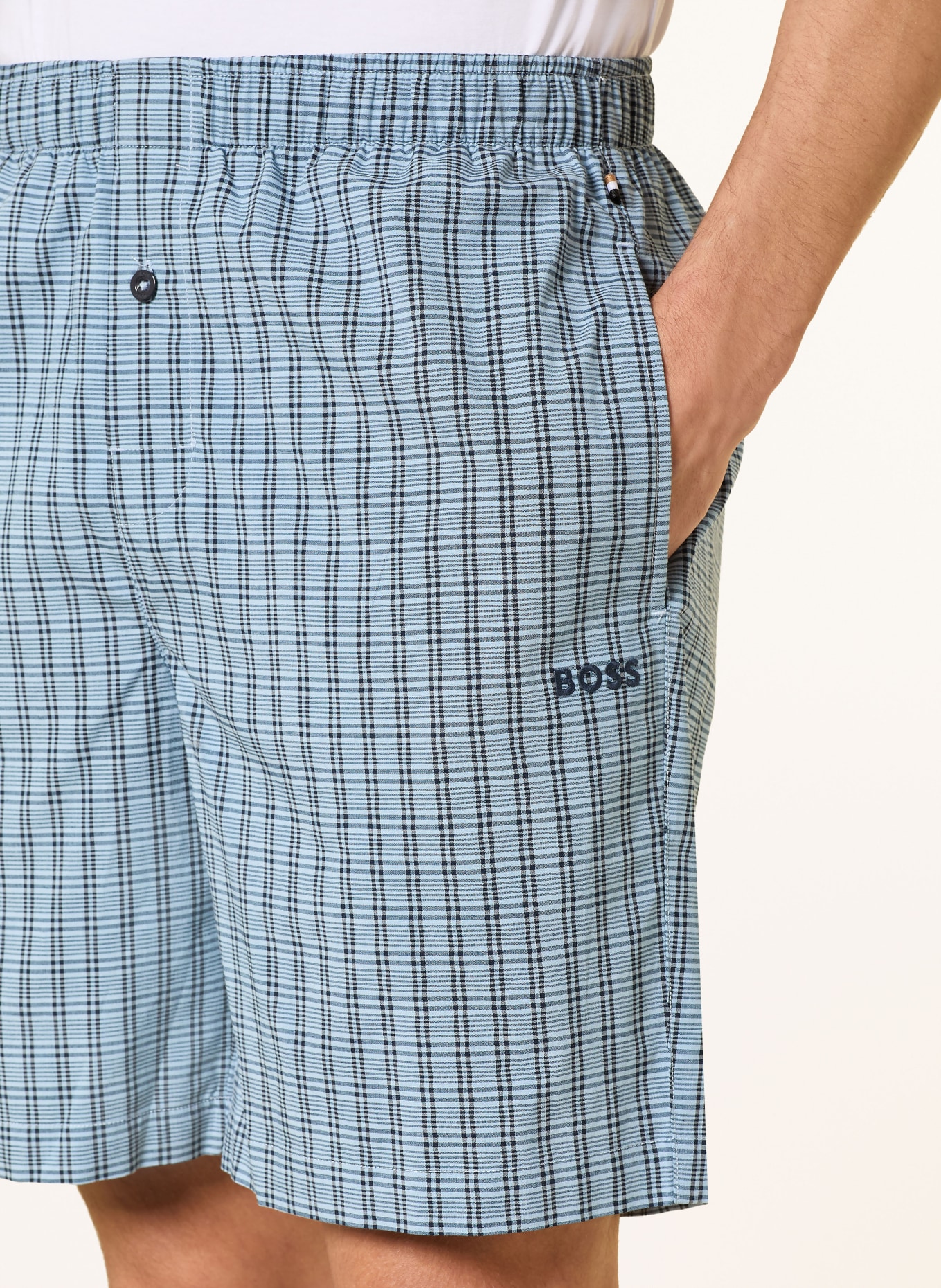 BOSS Short de nuit CHRIS: BLEU CLAIR / BLEU FONCÉ