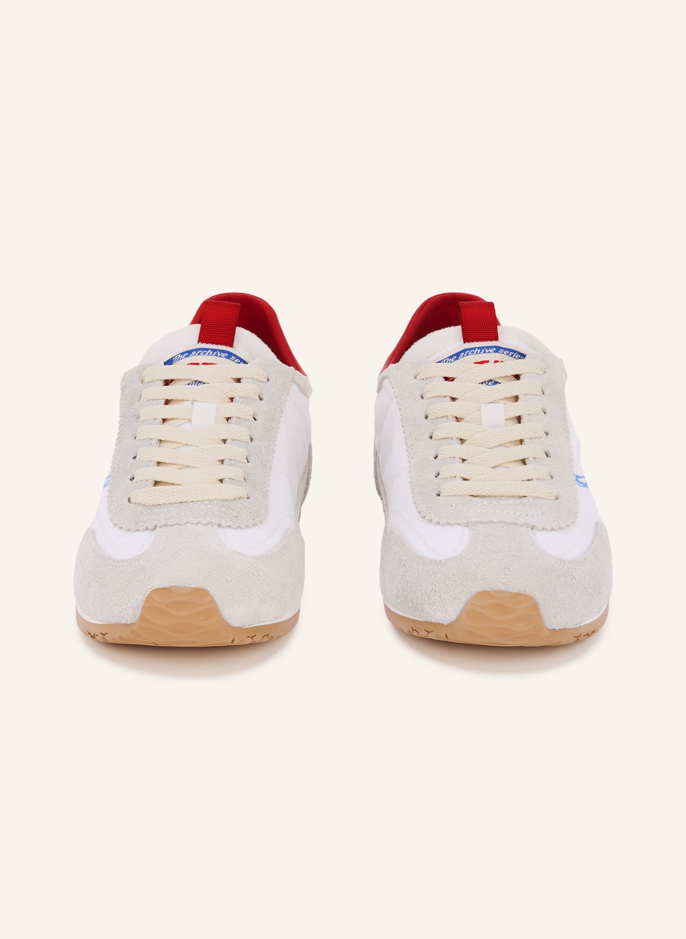 ENTERPRISE JAPAN Baskets EJ OSAKA: BLANC / GRIS CLAIR / ROUGE