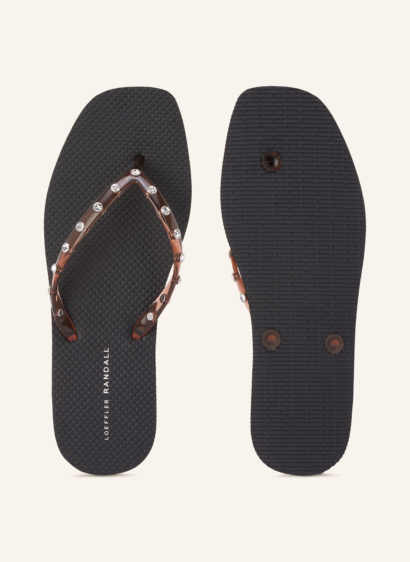 LOEFFLER RANDALL Zehentrenner TARYN mit Schmucksteinen: BRAUN