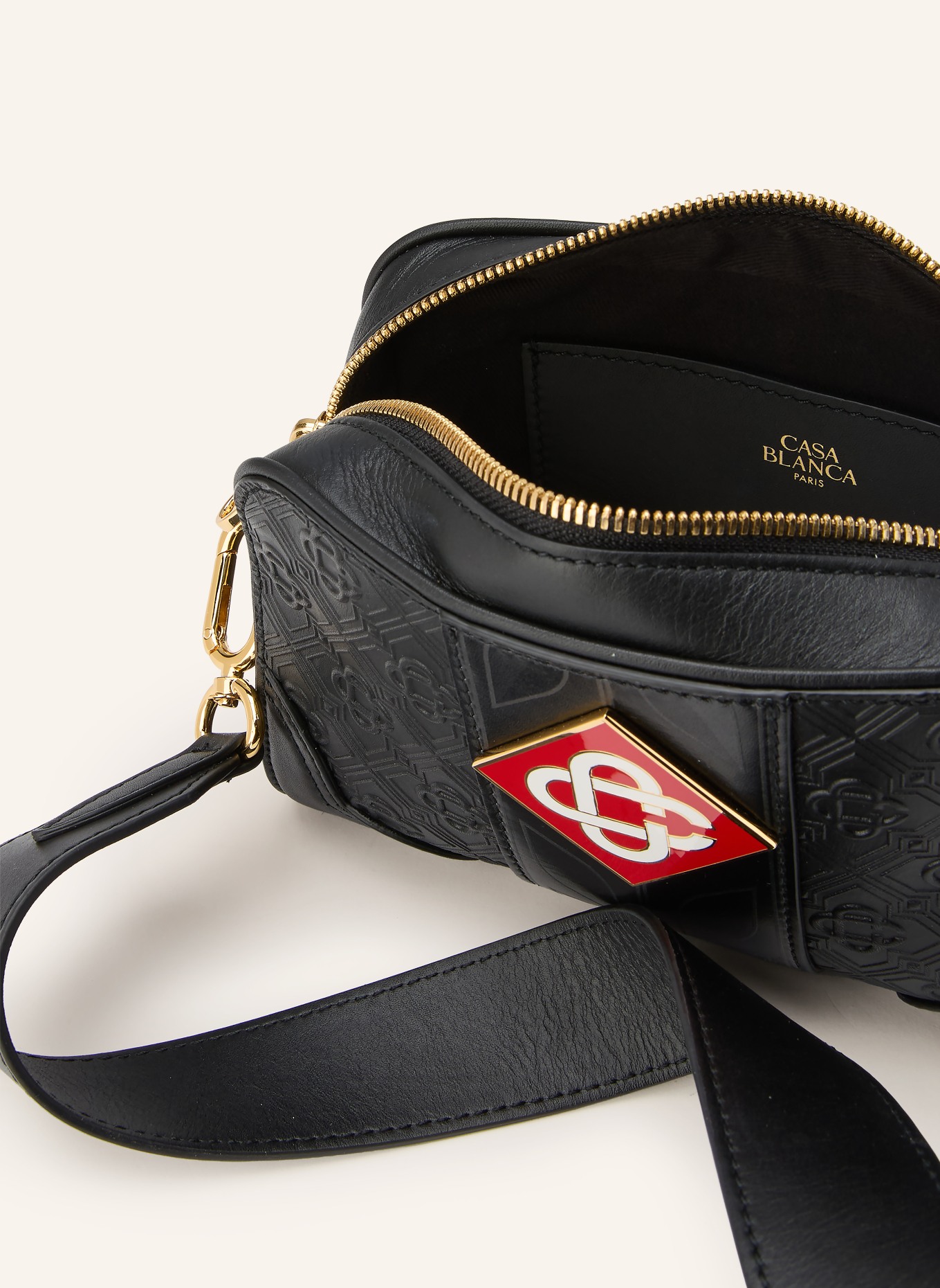 Casablanca schoudertas: ZWART / ROOD / WIT