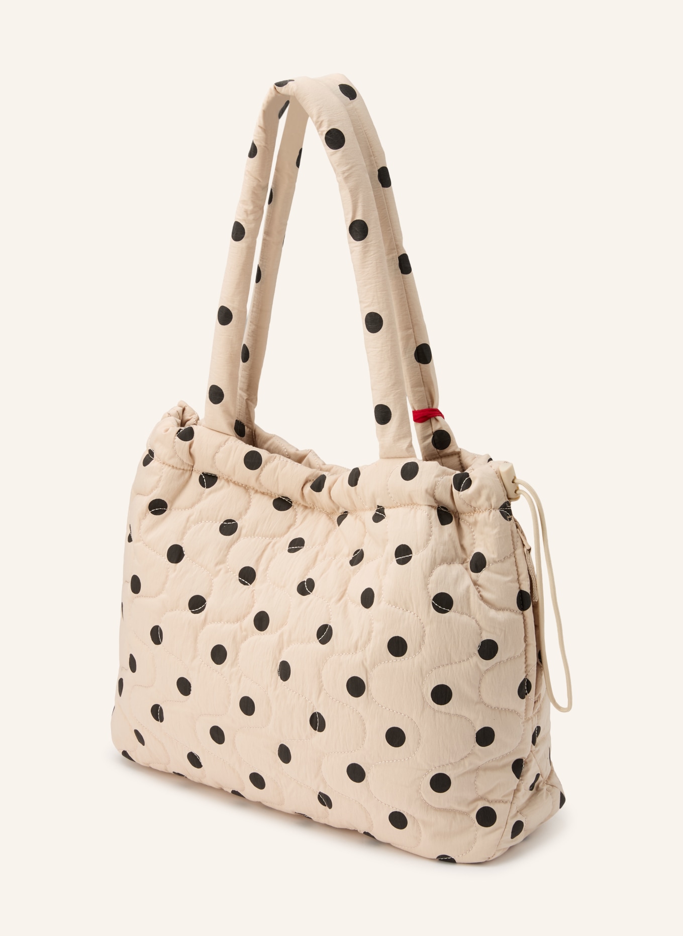 SEIDENFELT VAALA-boodschappentas: BEIGE / ZWART