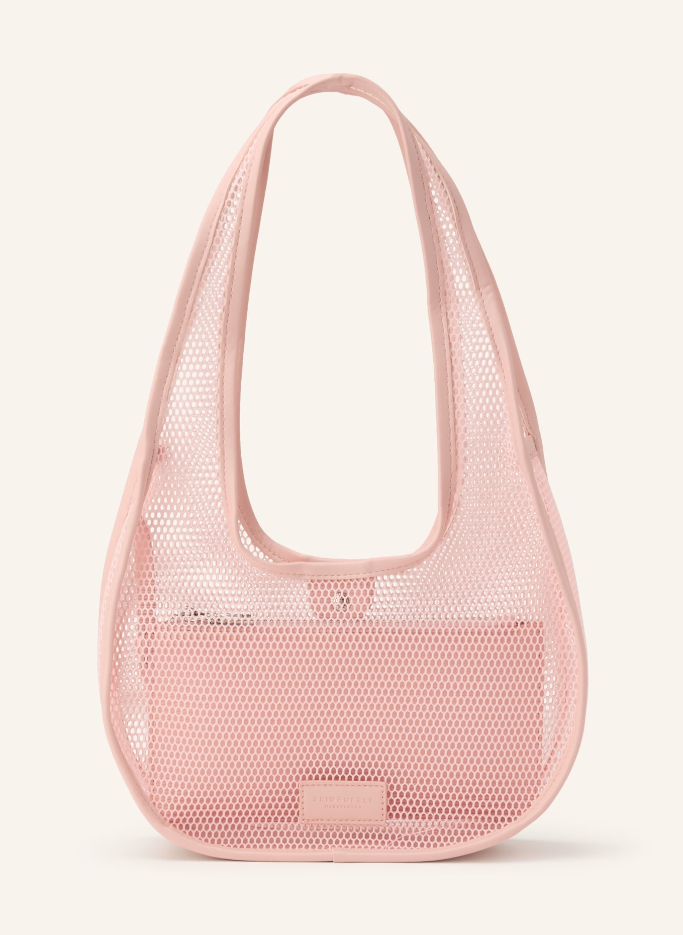 SEIDENFELT HALKIA-schoudertas van mesh: ROSÉ