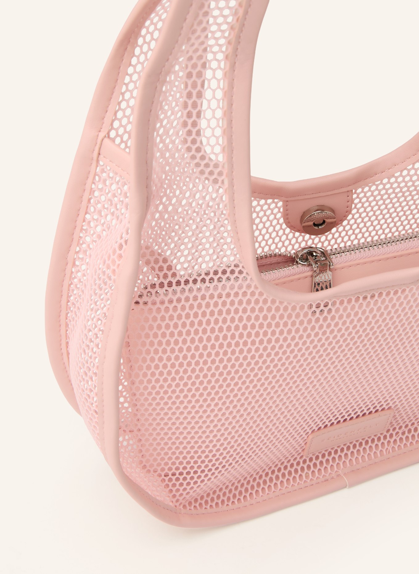 SEIDENFELT HALKIA-schoudertas van mesh: ROSÉ