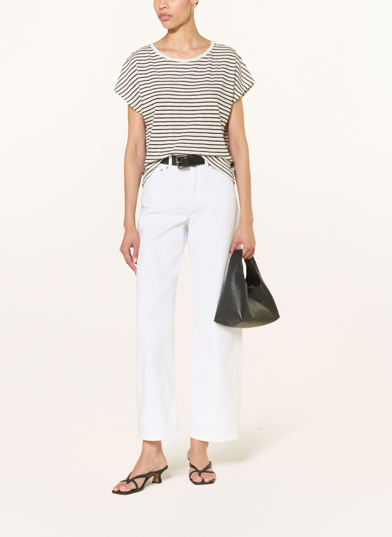 DRYKORN T-shirt VANOPE: WIT / ZWART