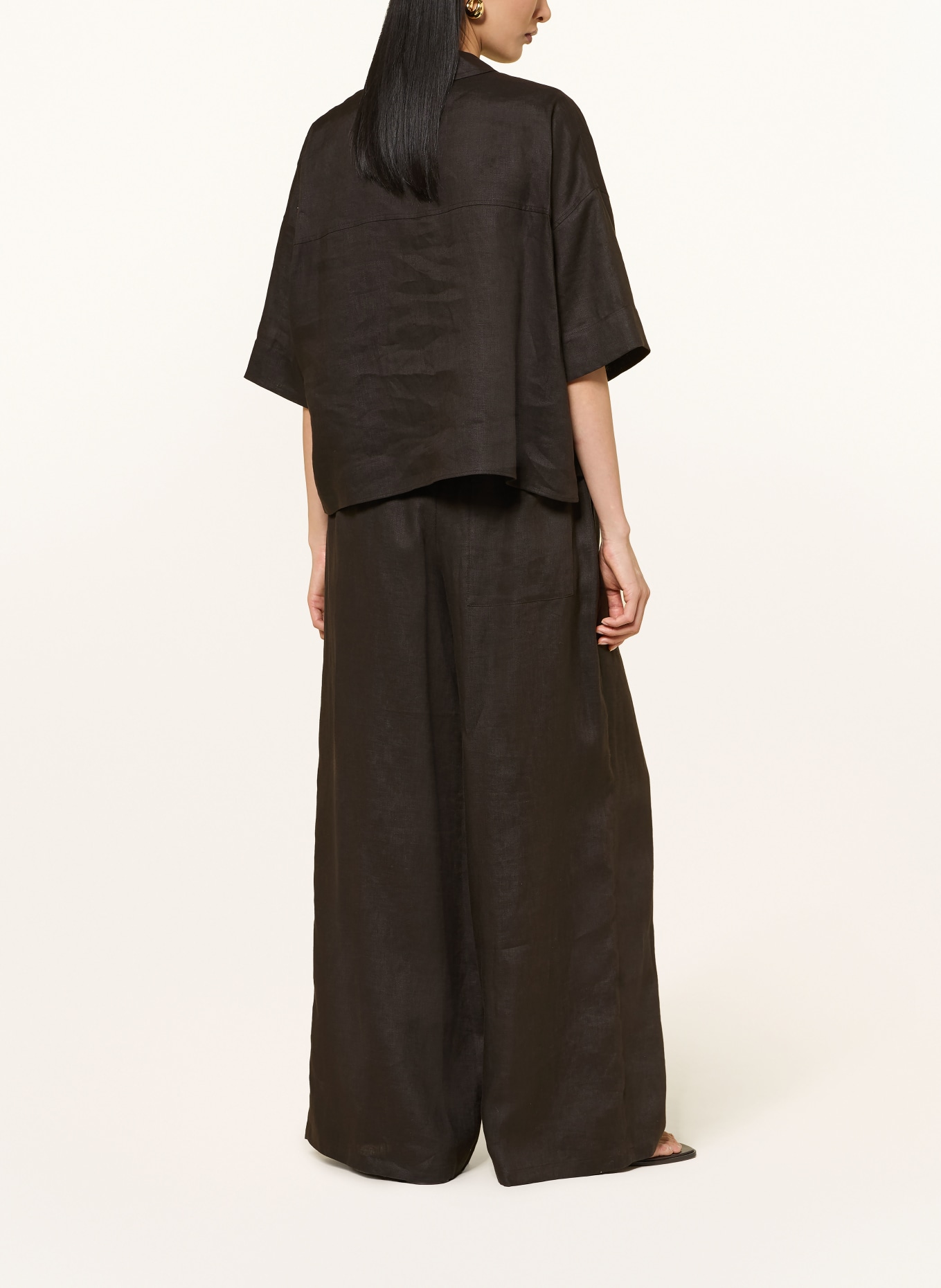 DRYKORN Marlenehose DWINDLE aus Leinen: DUNKELBRAUN