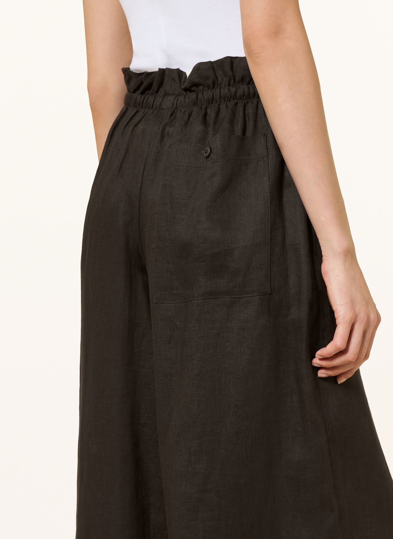 DRYKORN Marlenehose DWINDLE aus Leinen: DUNKELBRAUN