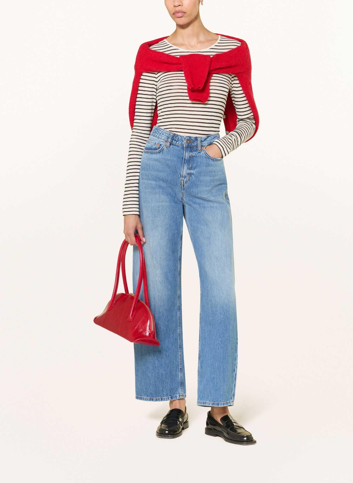 DRYKORN T-shirt met lange mouwen: WIT / ZWART