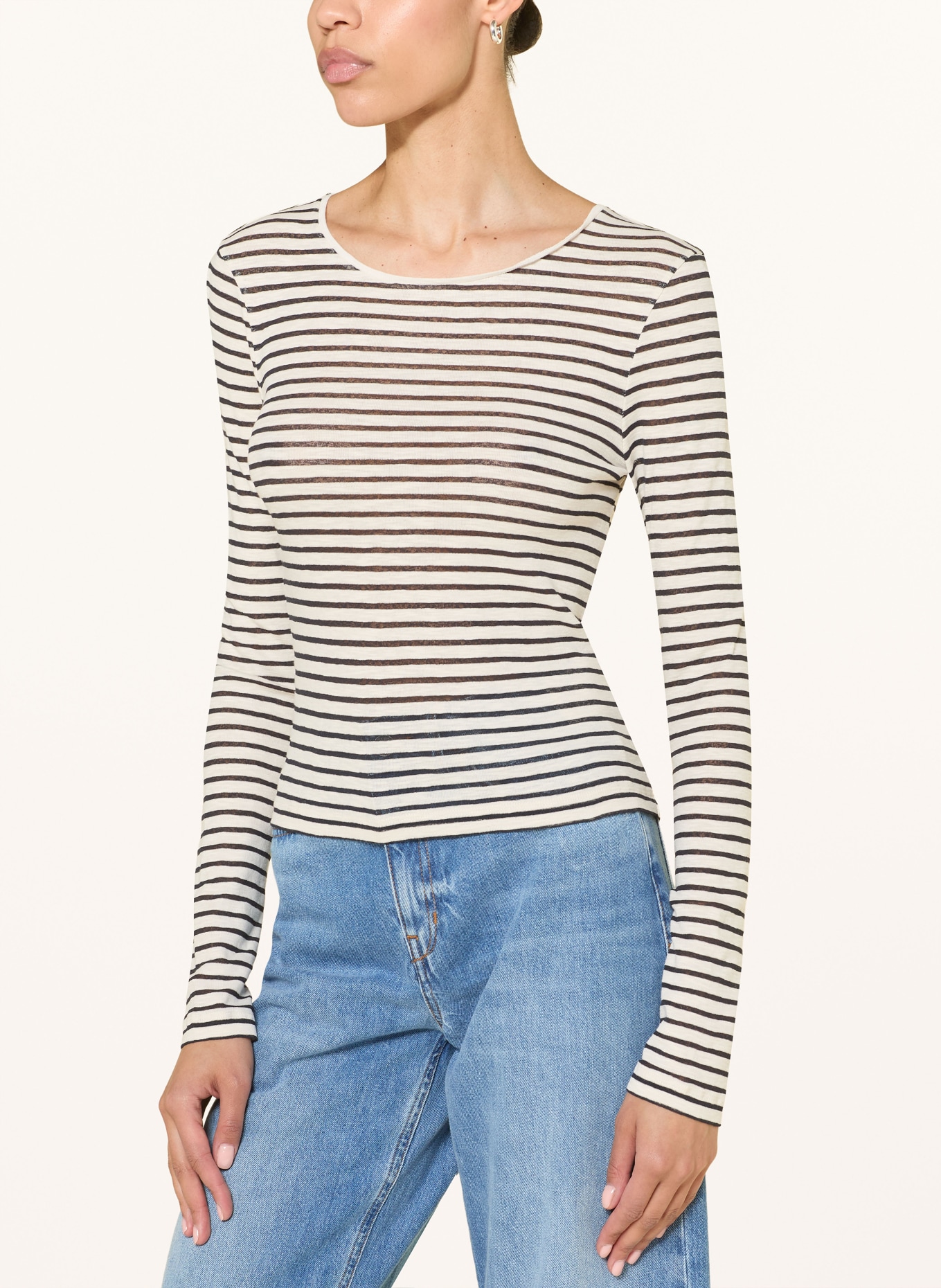 DRYKORN T-shirt met lange mouwen: WIT / ZWART