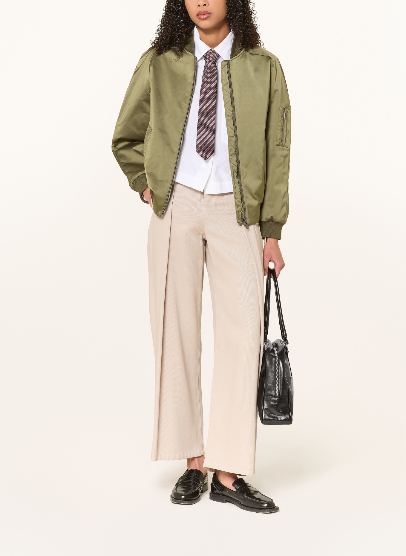 DRYKORN Blouson en satin BRAYS: OLIVE