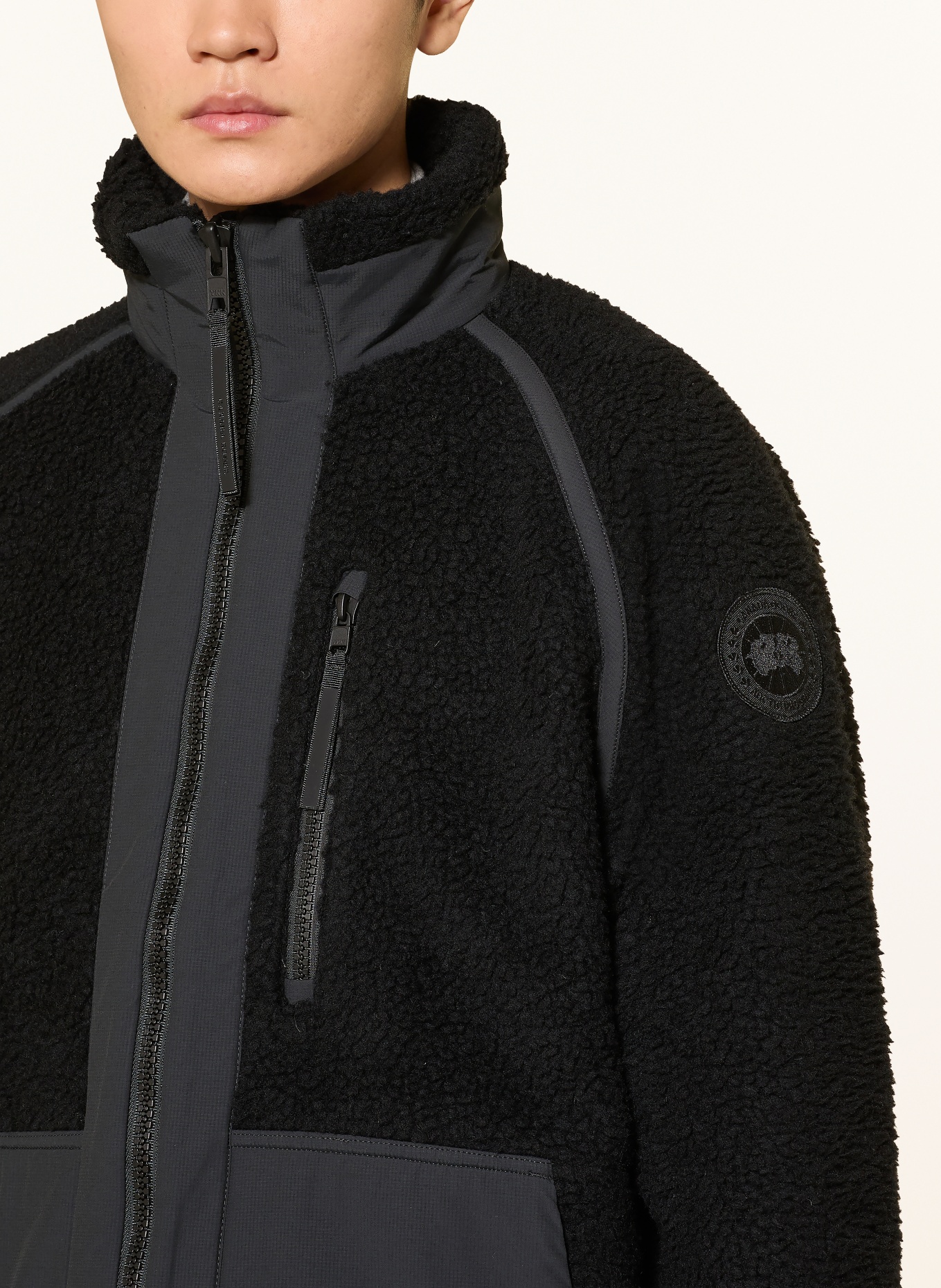 CANADA GOOSE Veste en fourrure synthétique dans un mélange de matières: NOIR