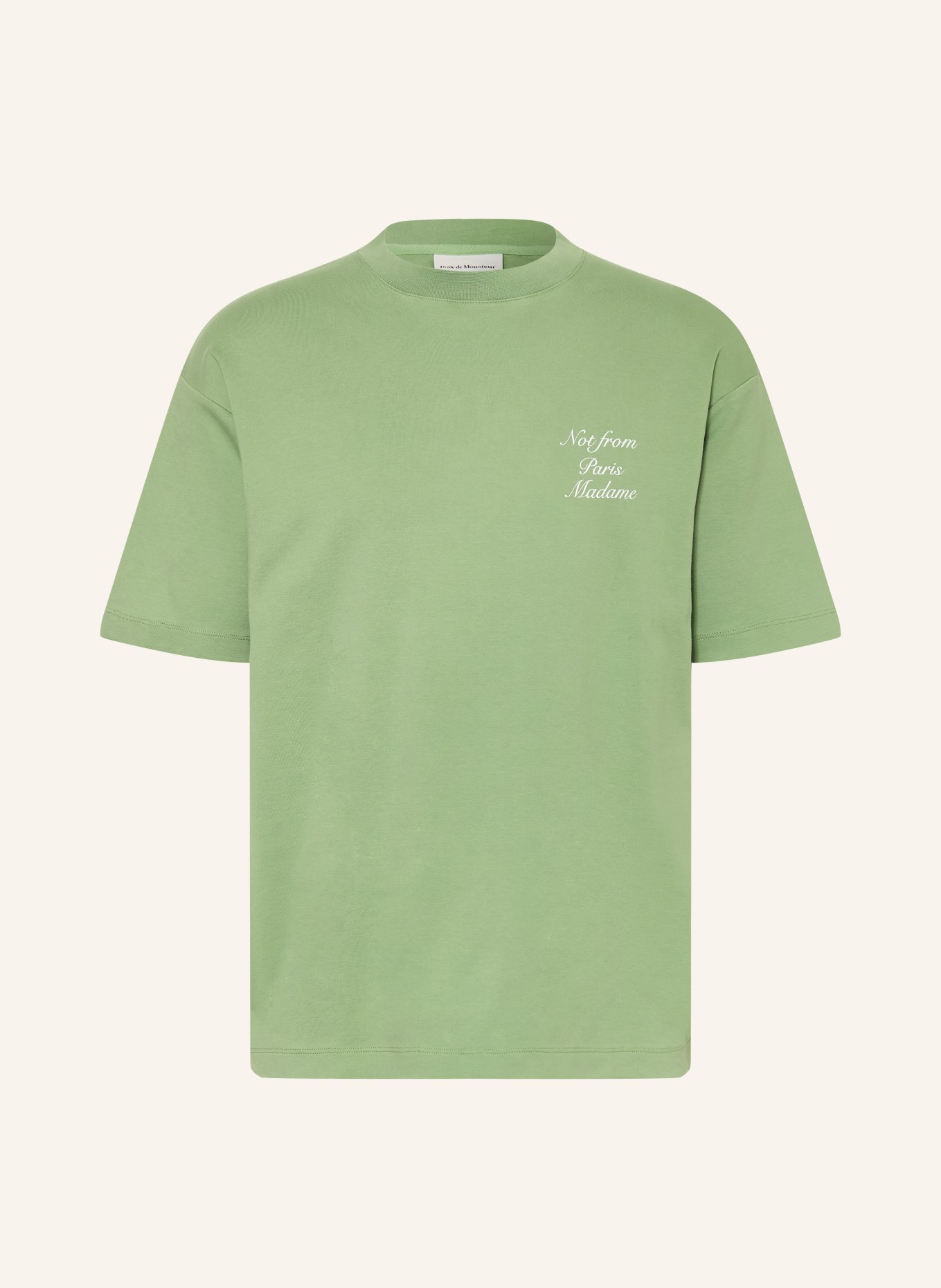 DRÔLE DE MONSIEUR T-Shirt LE T-SHIRT SLOGAN CALLIGRAPHY: GRÜN / WEISS