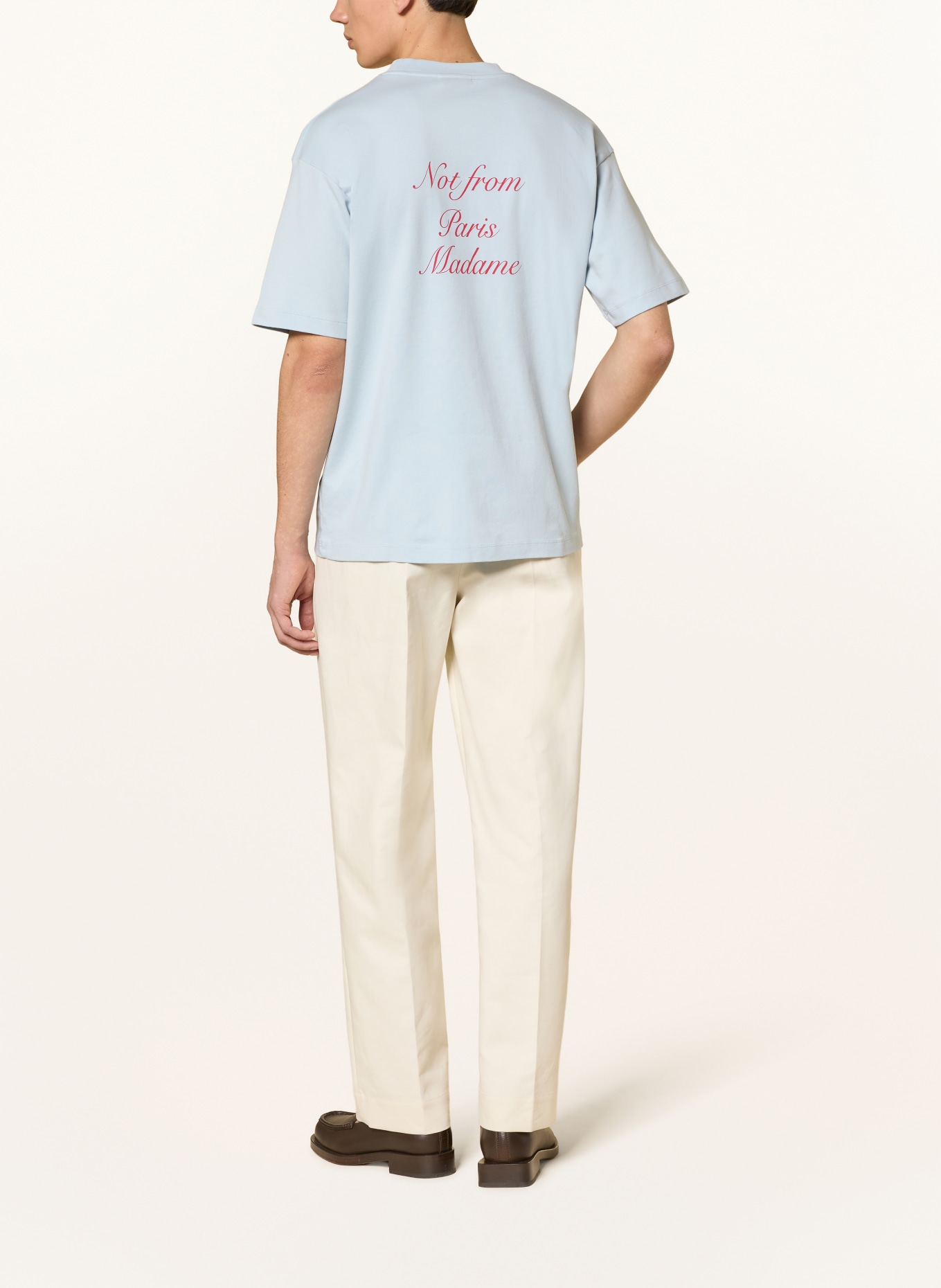 DRÔLE DE MONSIEUR T-Shirt LE T-SHIRT SLOGAN CALLIGRAPHY: HELLBLAU / ROT