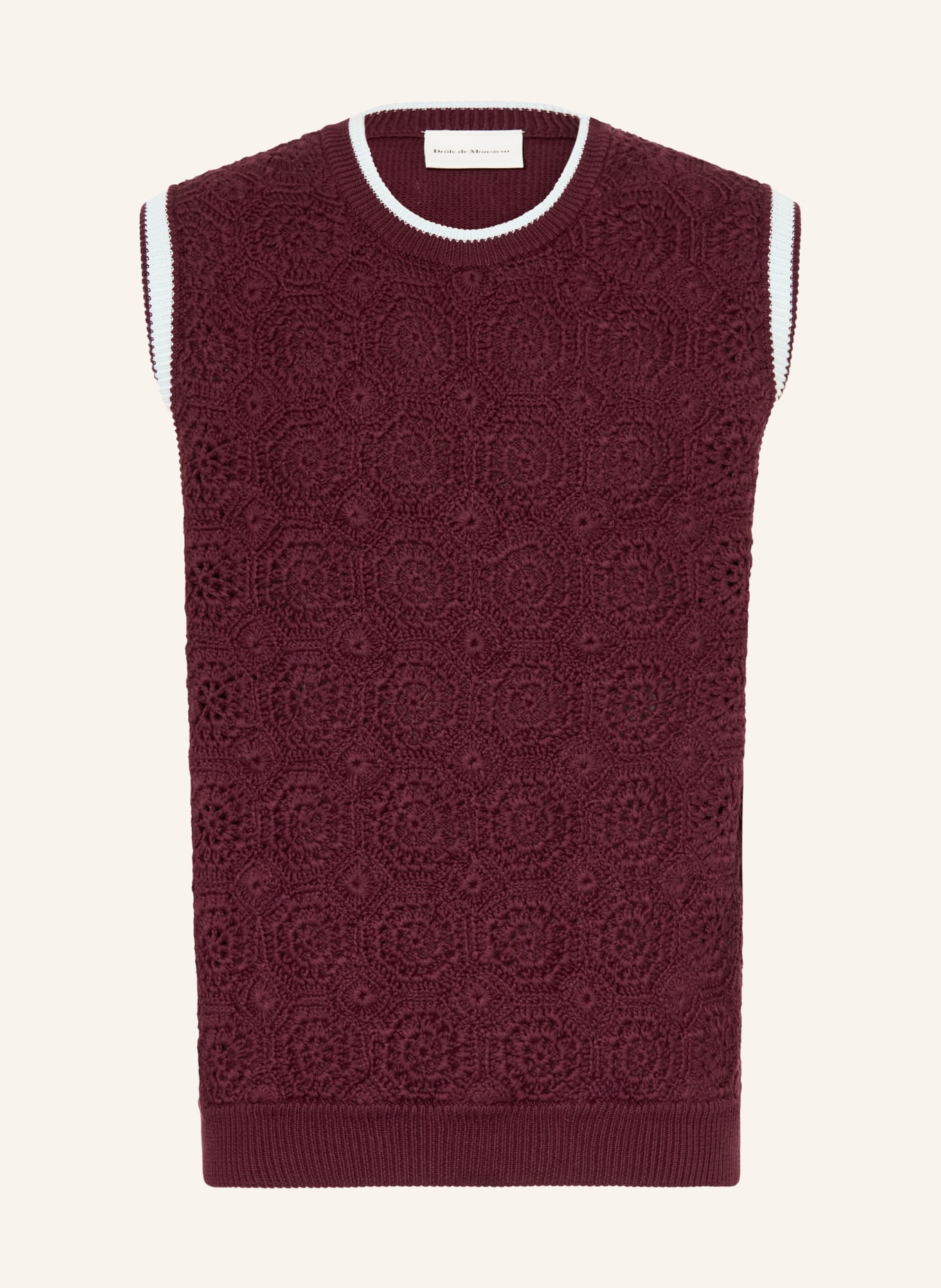 DRÔLE DE MONSIEUR Pullunder: DUNKELROT / WEISS