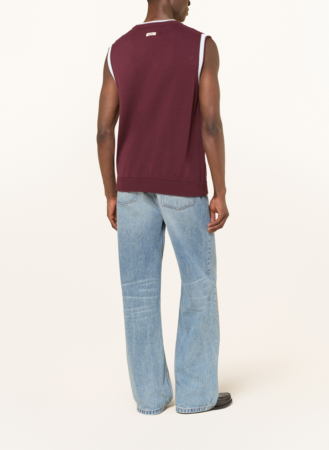 DRÔLE DE MONSIEUR Pullunder: DUNKELROT / WEISS