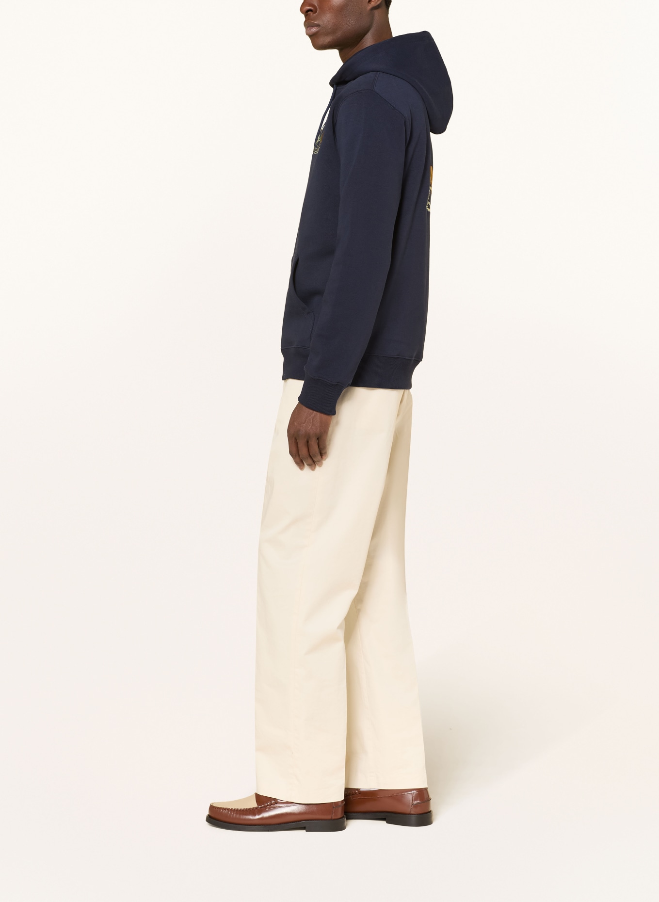 DRÔLE DE MONSIEUR sweat à capuche: BLEU FONCÉ / JAUNE / VERT