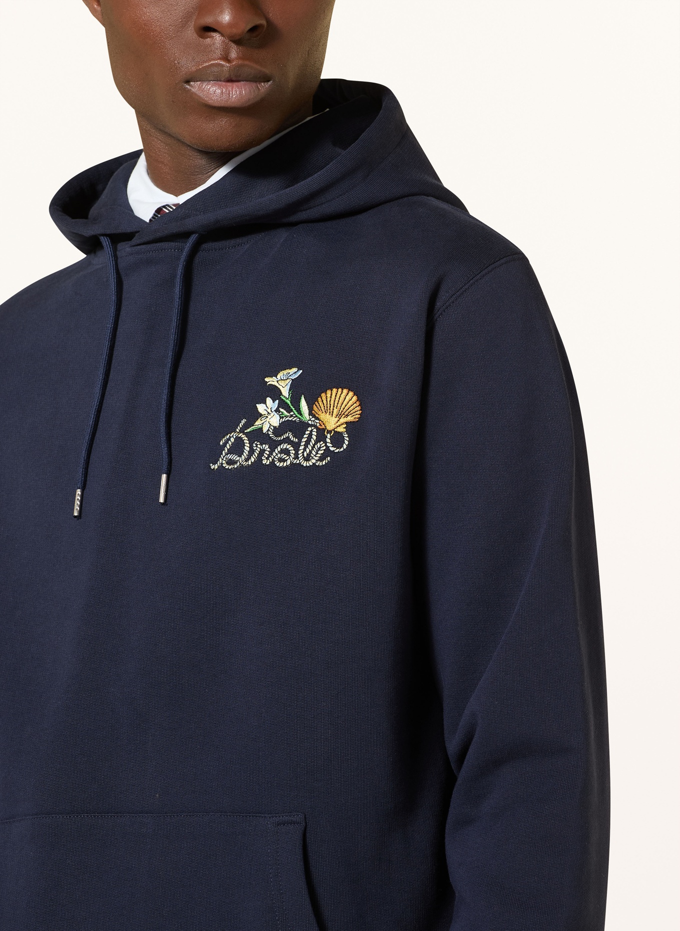 DRÔLE DE MONSIEUR sweat à capuche: BLEU FONCÉ / JAUNE / VERT