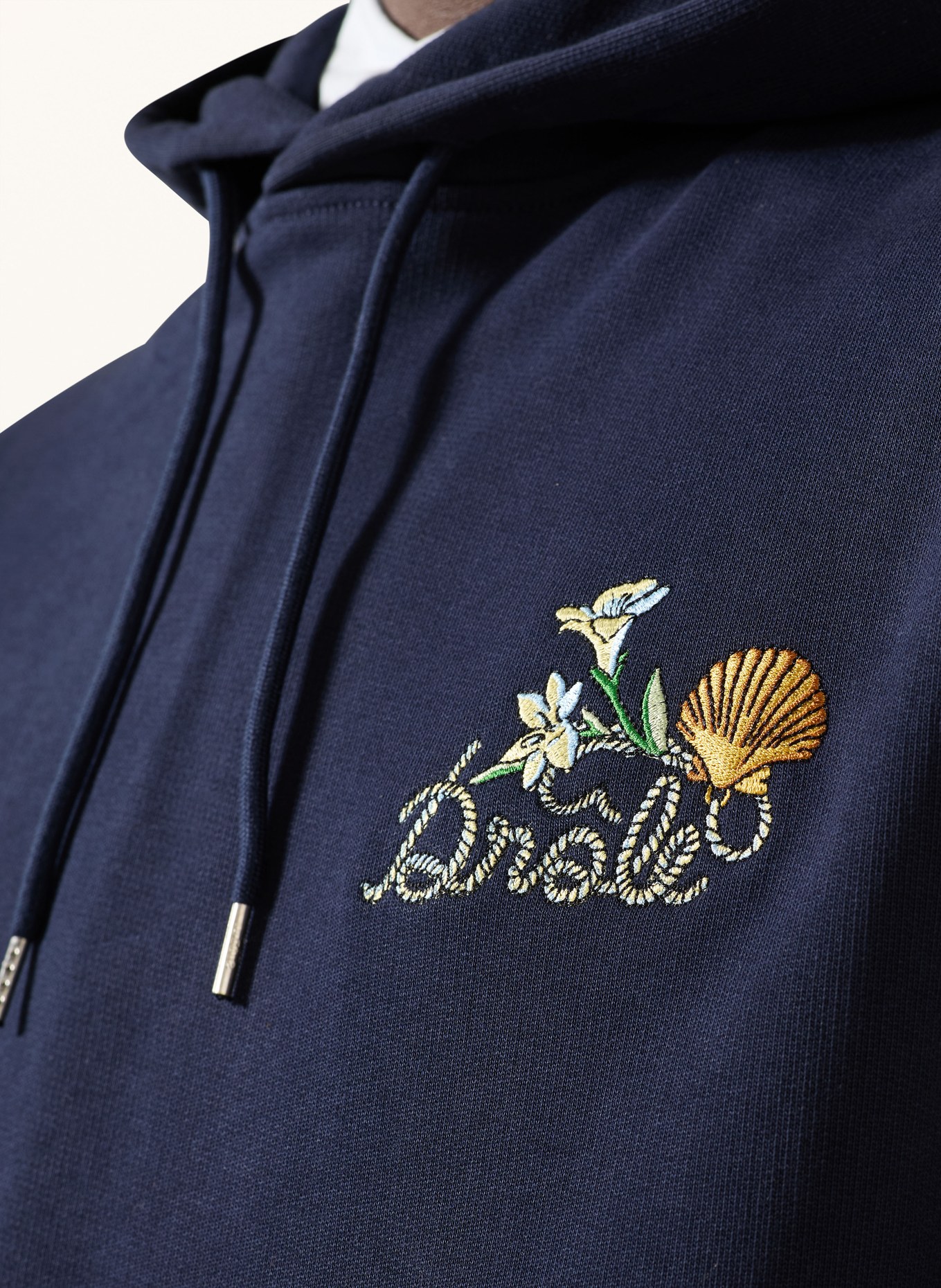 DRÔLE DE MONSIEUR sweat à capuche: BLEU FONCÉ / JAUNE / VERT