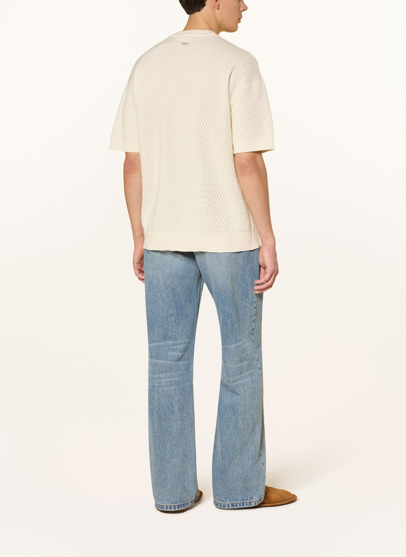 DRÔLE DE MONSIEUR Strickshirt: CREME / BRAUN