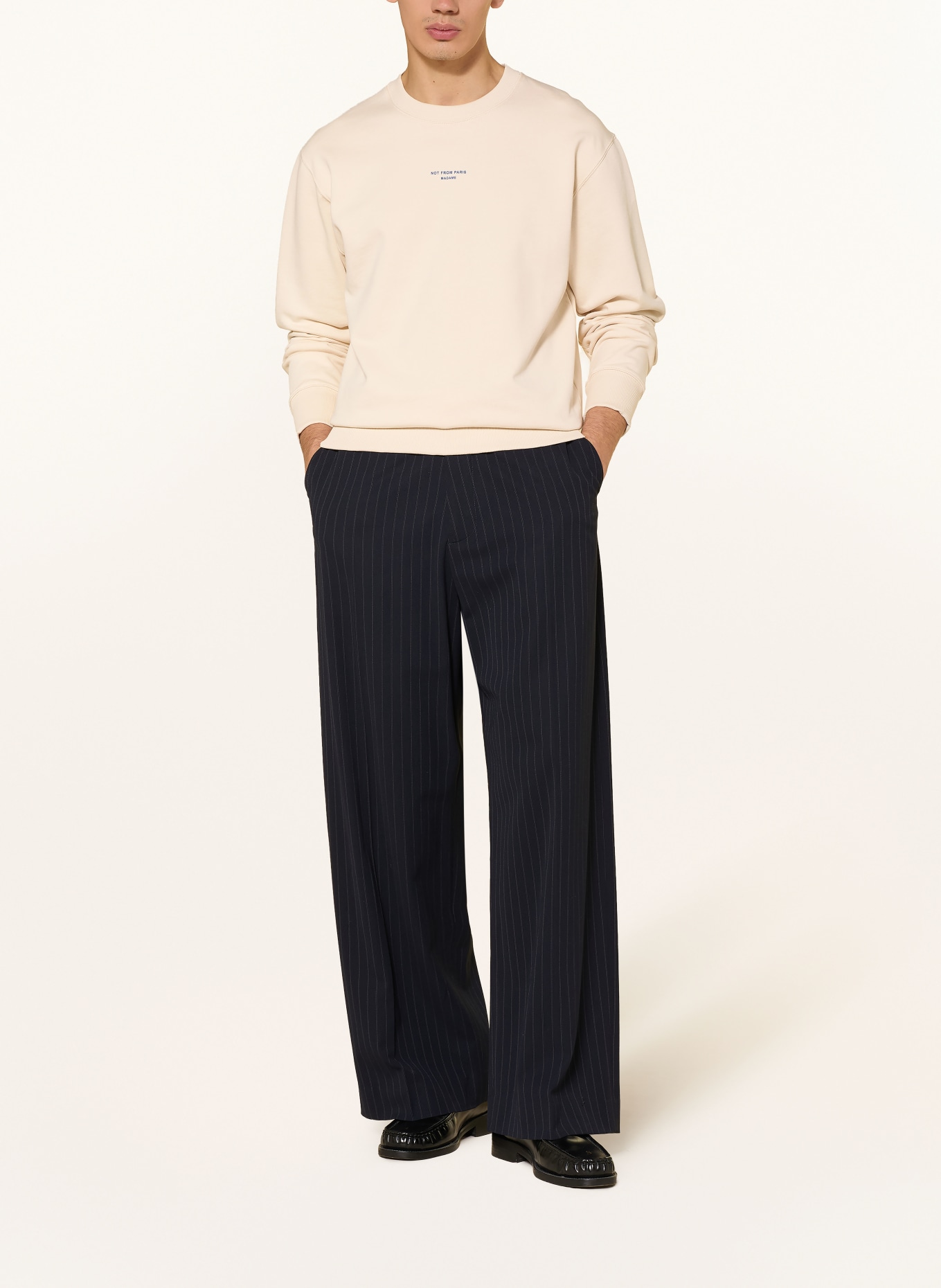 DRÔLE DE MONSIEUR Bluza LE SWEATSHIRT SLOGAN CLASSIQUE: BEŻOWY / NIEBIESKI