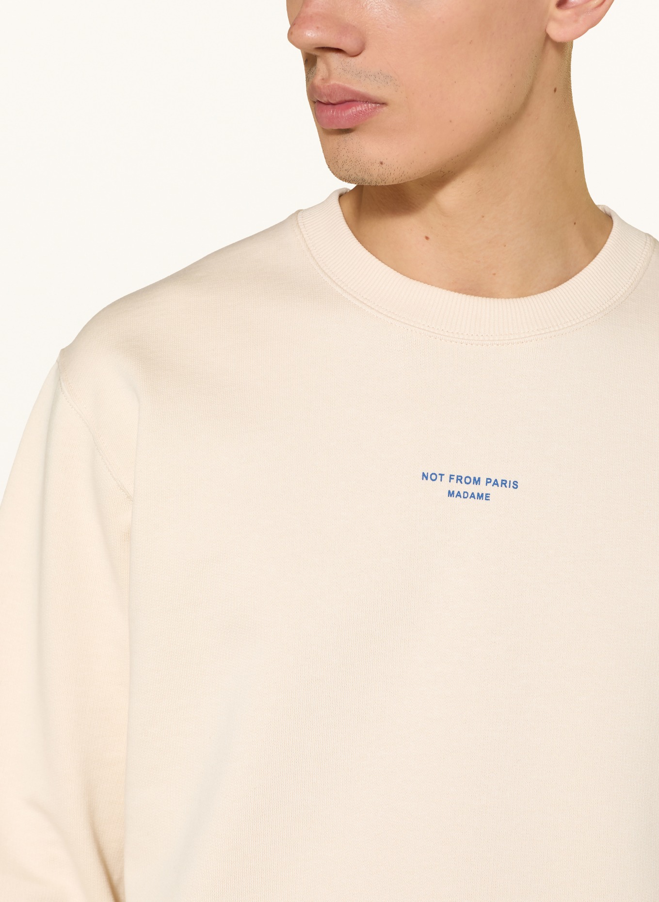 DRÔLE DE MONSIEUR Bluza LE SWEATSHIRT SLOGAN CLASSIQUE: BEŻOWY / NIEBIESKI