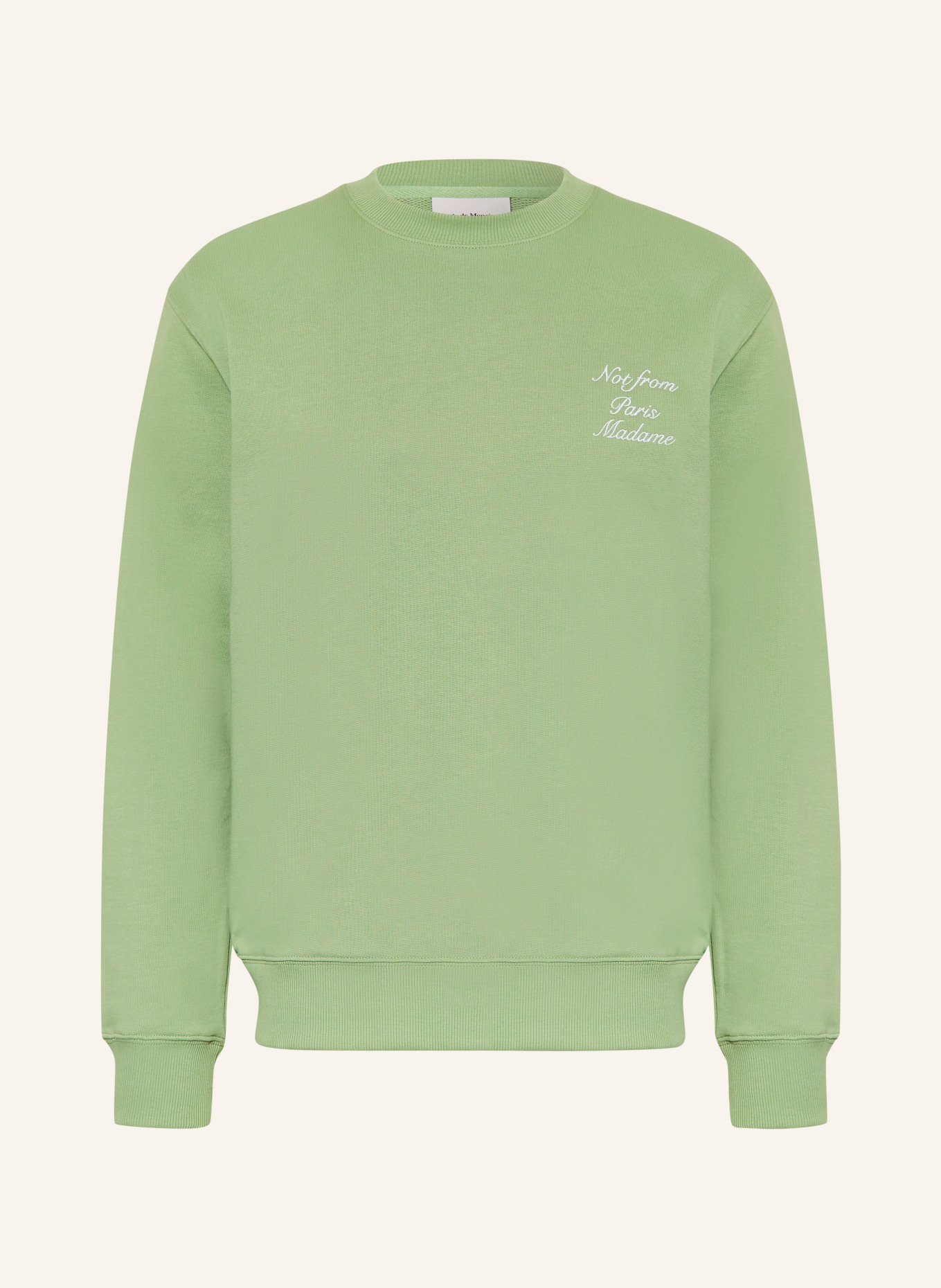 DRÔLE DE MONSIEUR Sweatshirt: GRÜN / WEISS
