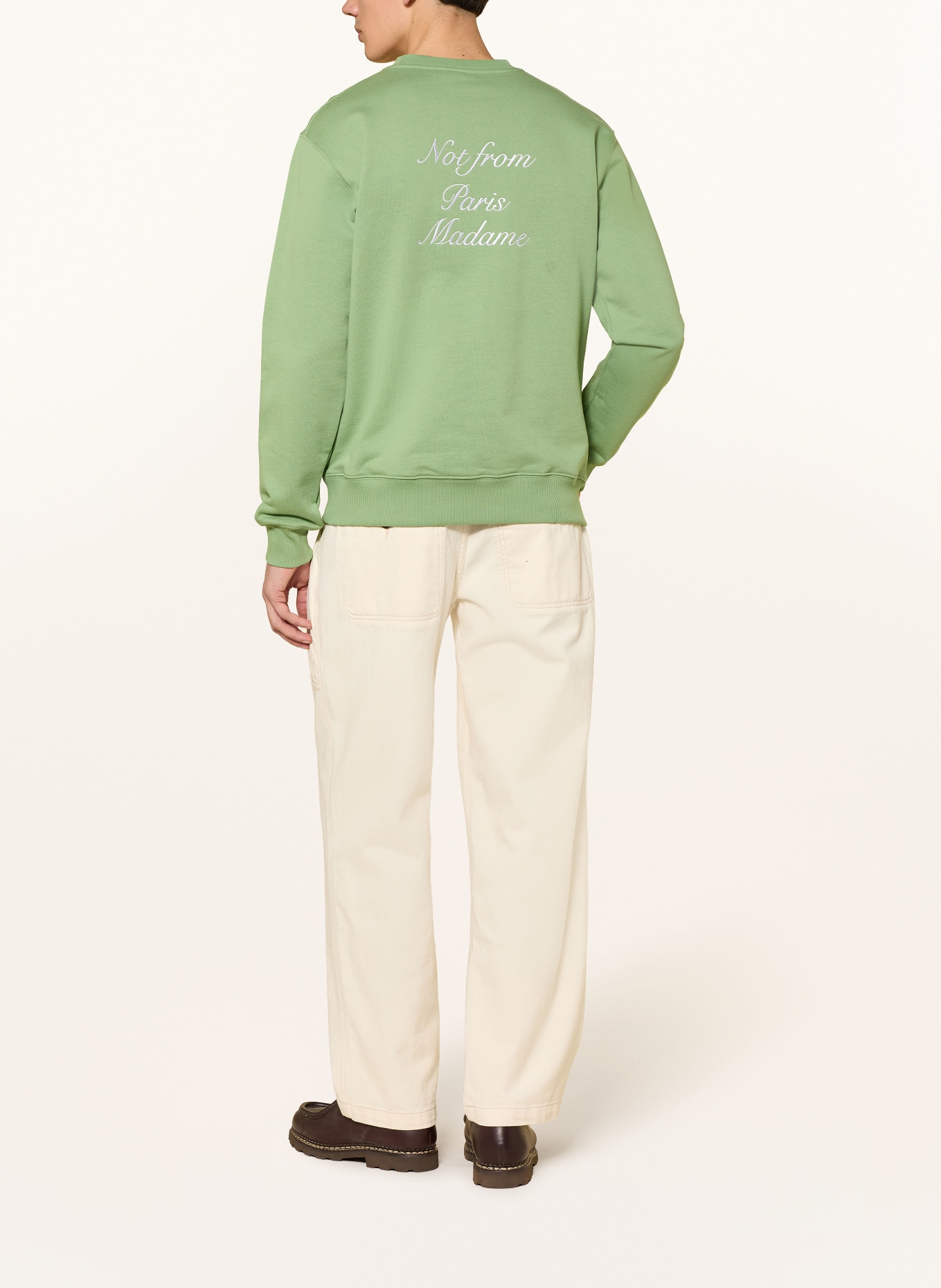 DRÔLE DE MONSIEUR Sweatshirt: GRÜN / WEISS