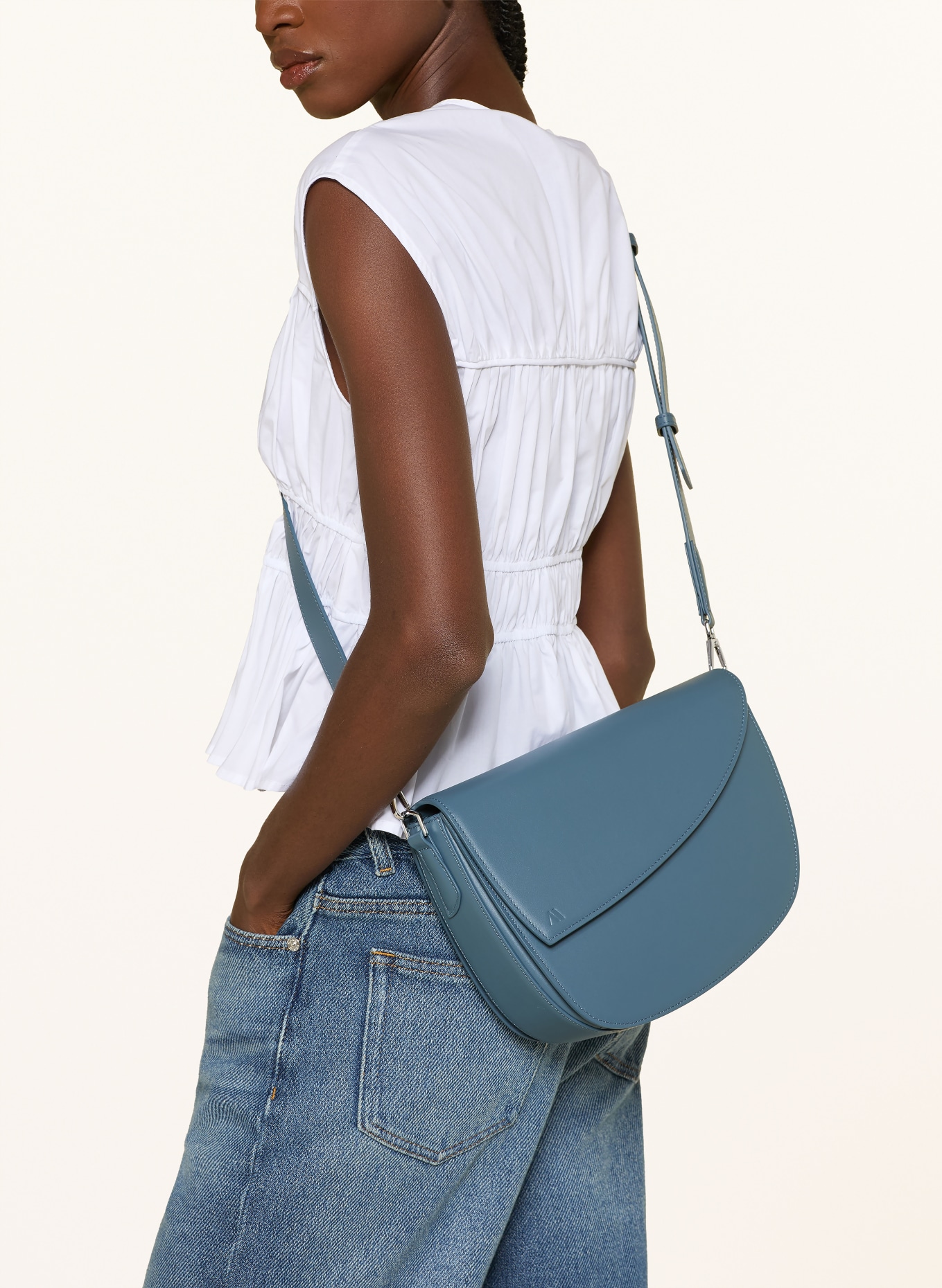 KAAI Umhängetasche REBEL: BLAU / SILBER