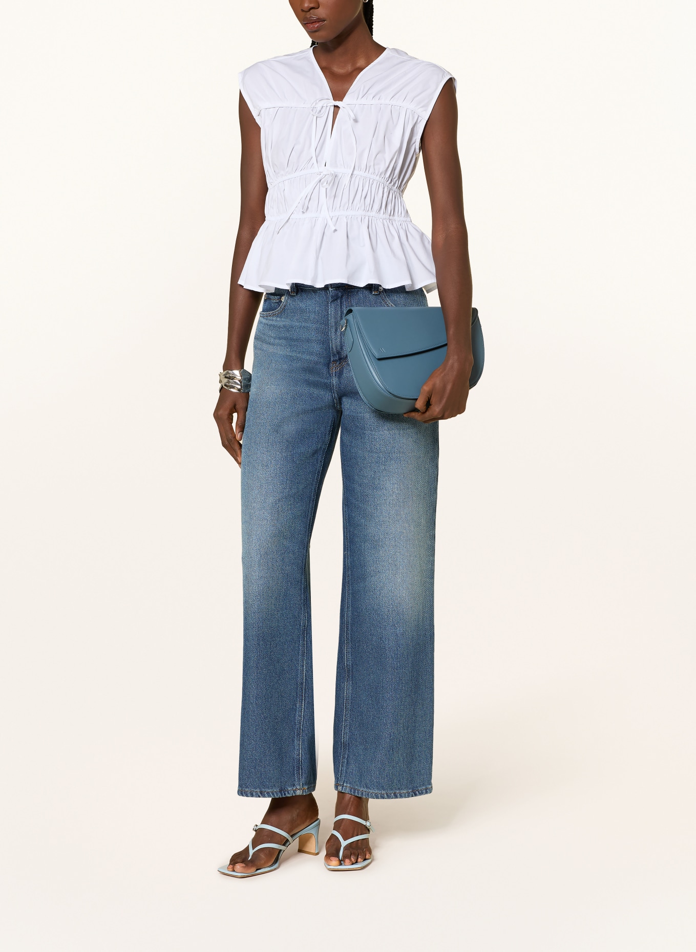 KAAI Umhängetasche REBEL: BLAU / SILBER