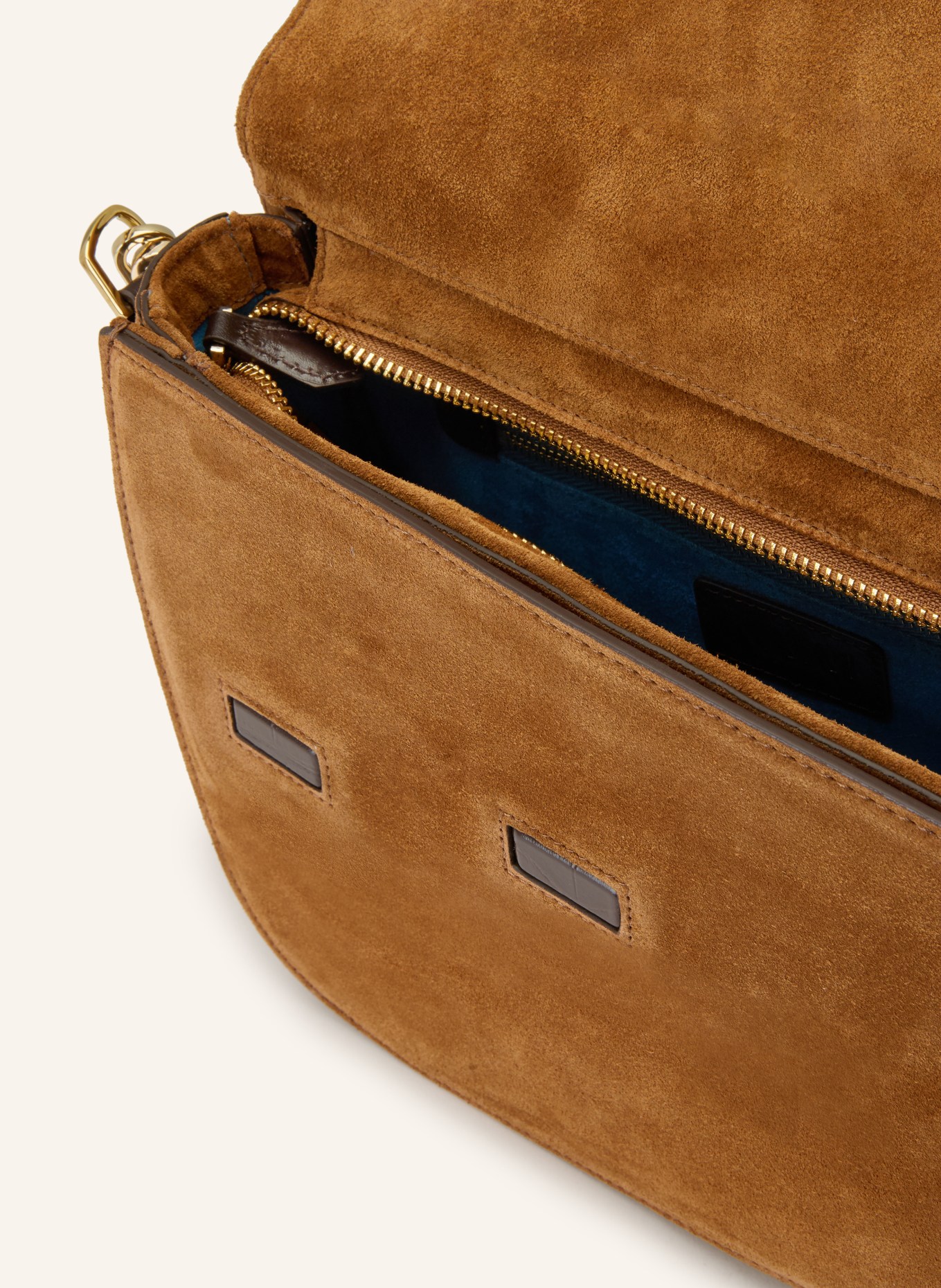 KAAI Sac à bandoulière REBEL: COGNAC / OR / MARRON FONCÉ