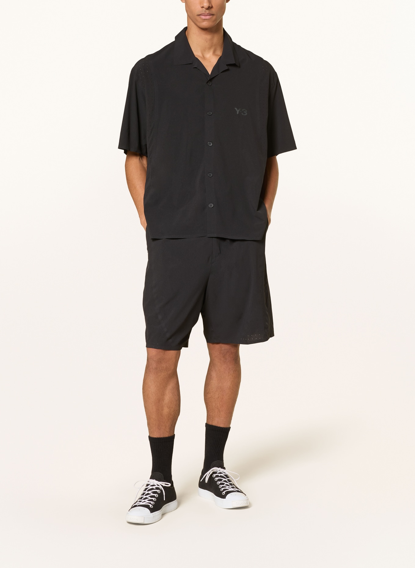 Y-3 Y-3 ULTRALIGHT WOVEN Resort Shirt, Loose Fit: BLACK