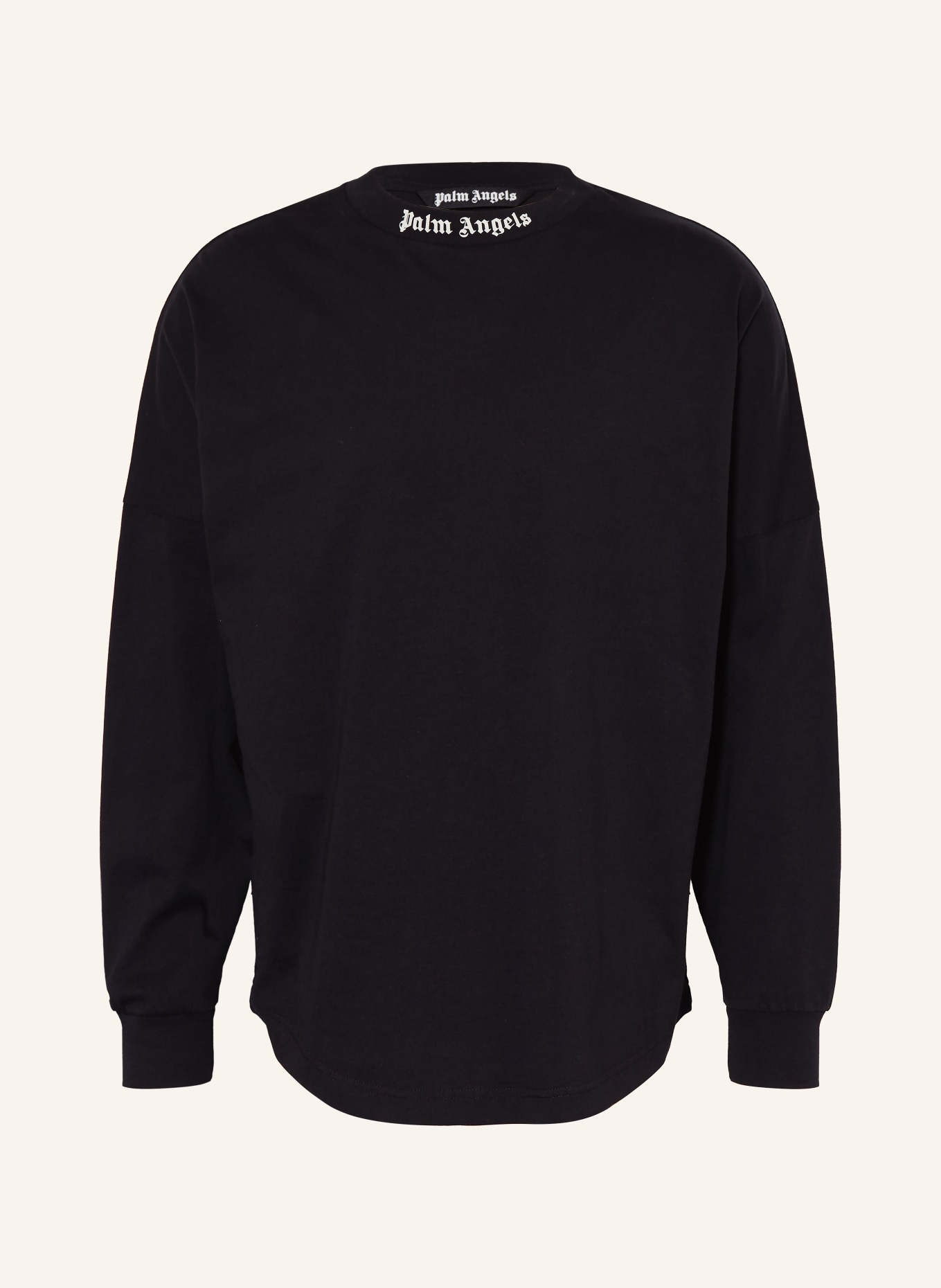 Palm Angels Oversized T-shirt met lange mouwen: ZWART / WIT