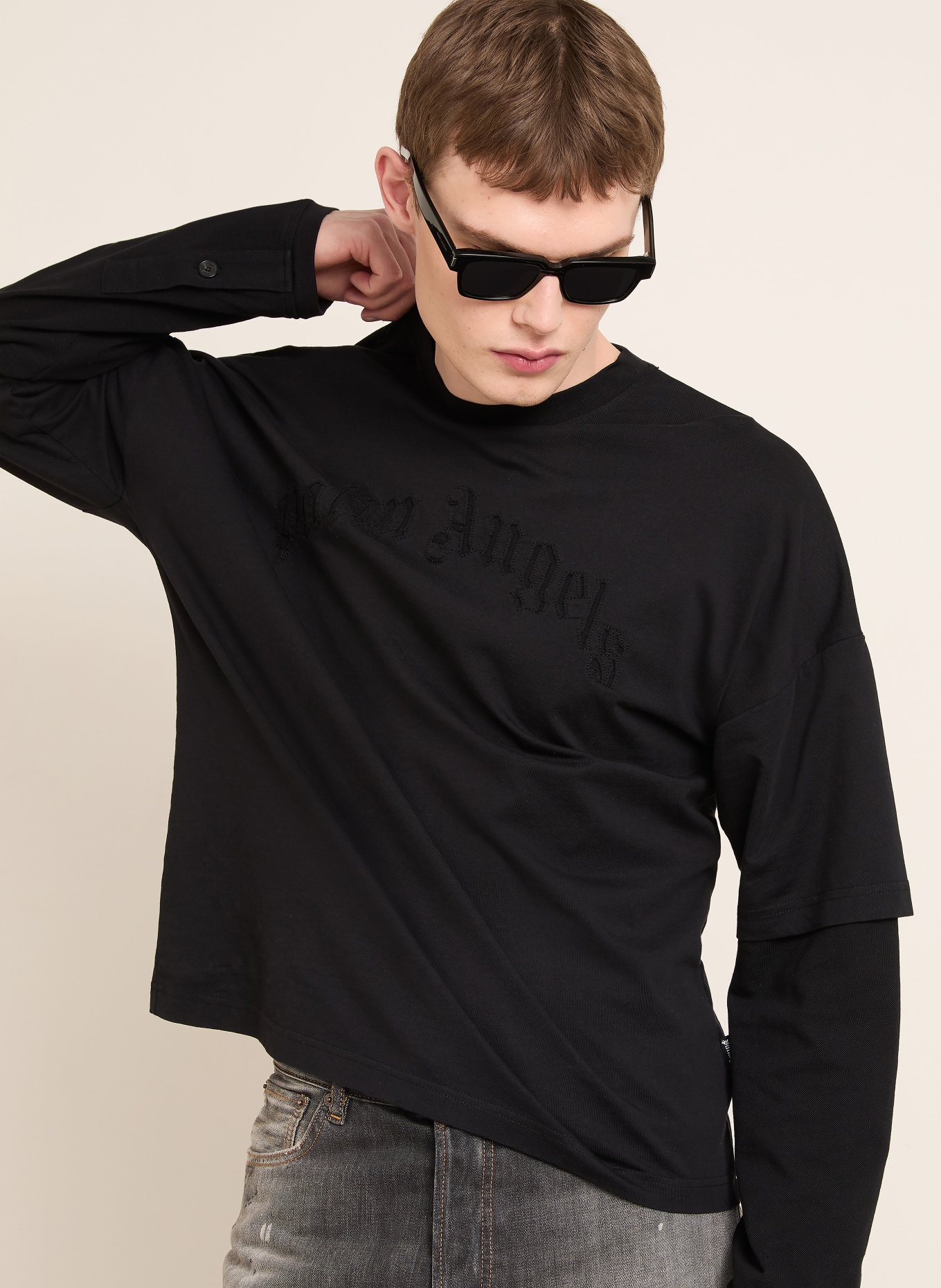 Palm Angels T-shirt met lange mouwen: ZWART