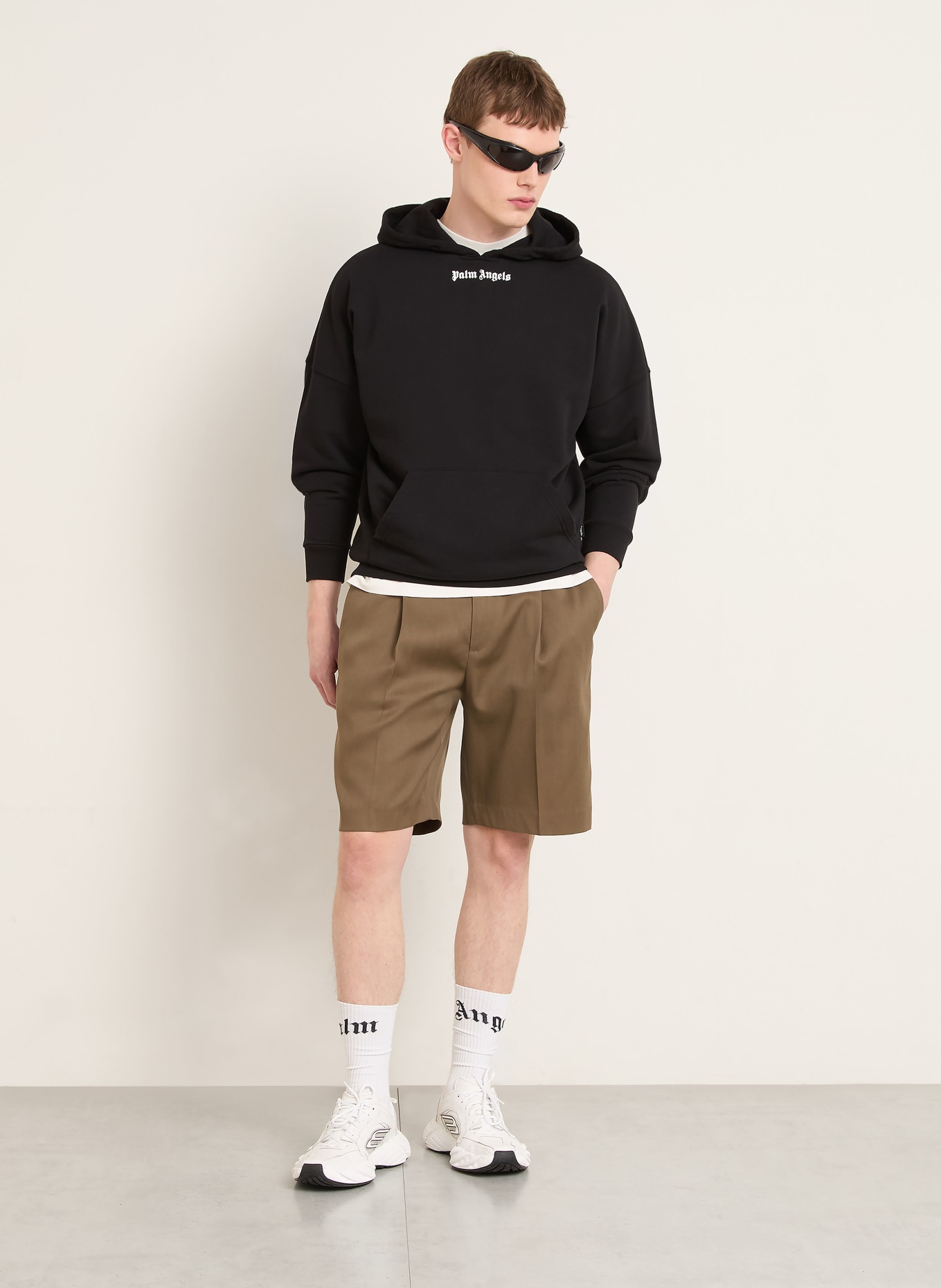 Palm Angels Oversized hoodie: ZWART / WIT