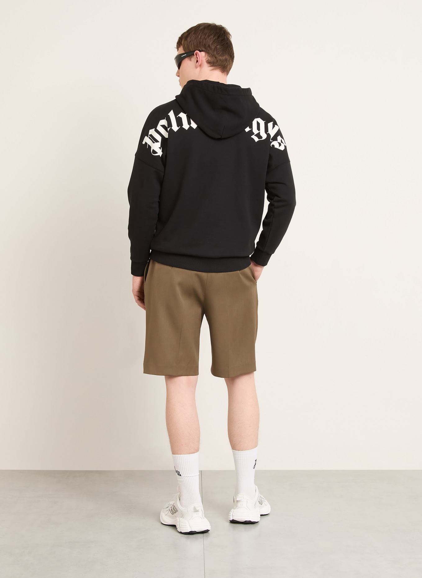 Palm Angels Oversized hoodie: ZWART / WIT