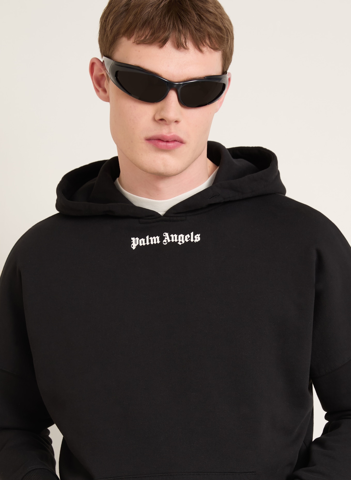Palm Angels Oversized hoodie: ZWART / WIT