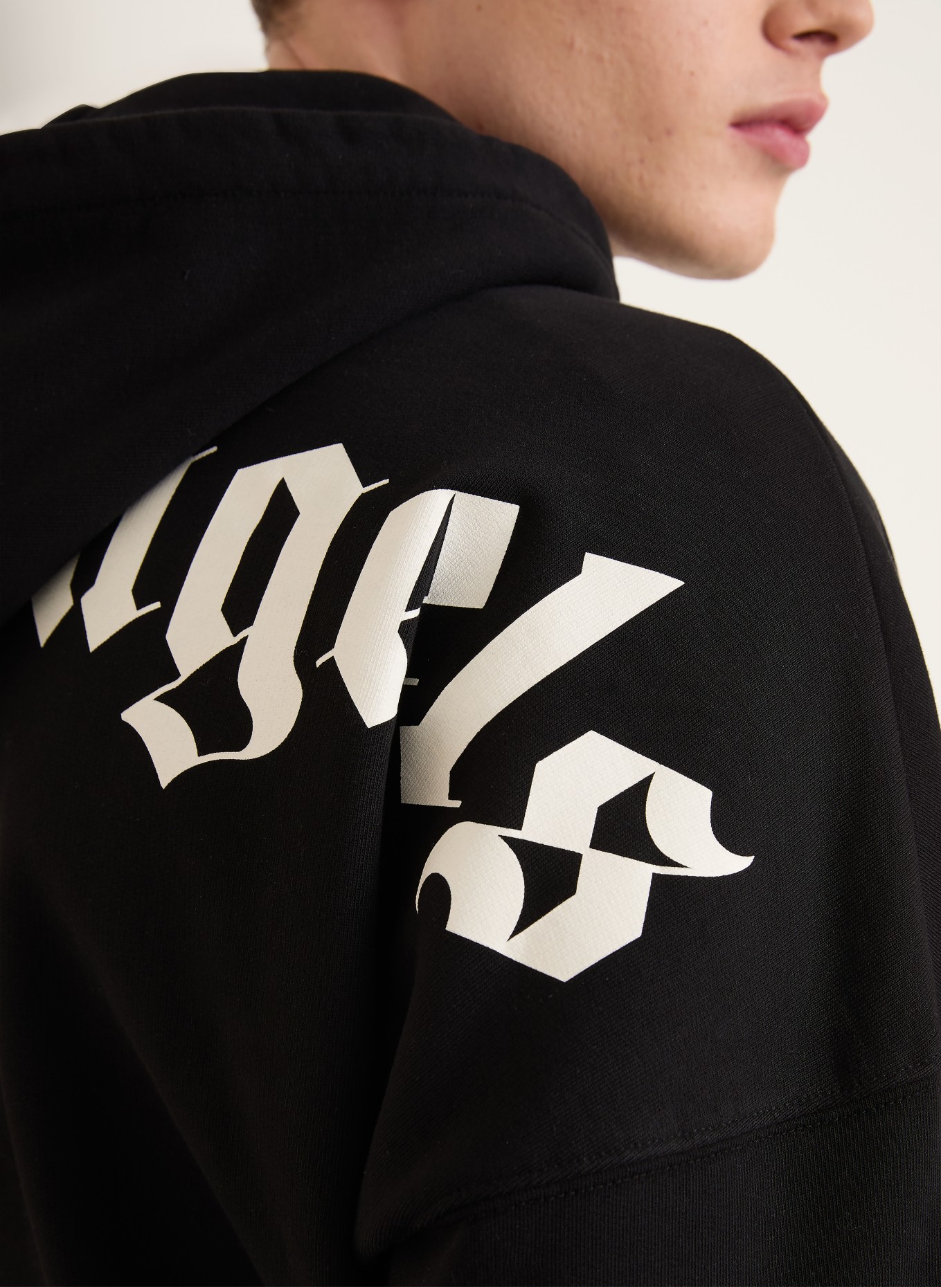 Palm Angels Oversized hoodie: ZWART / WIT