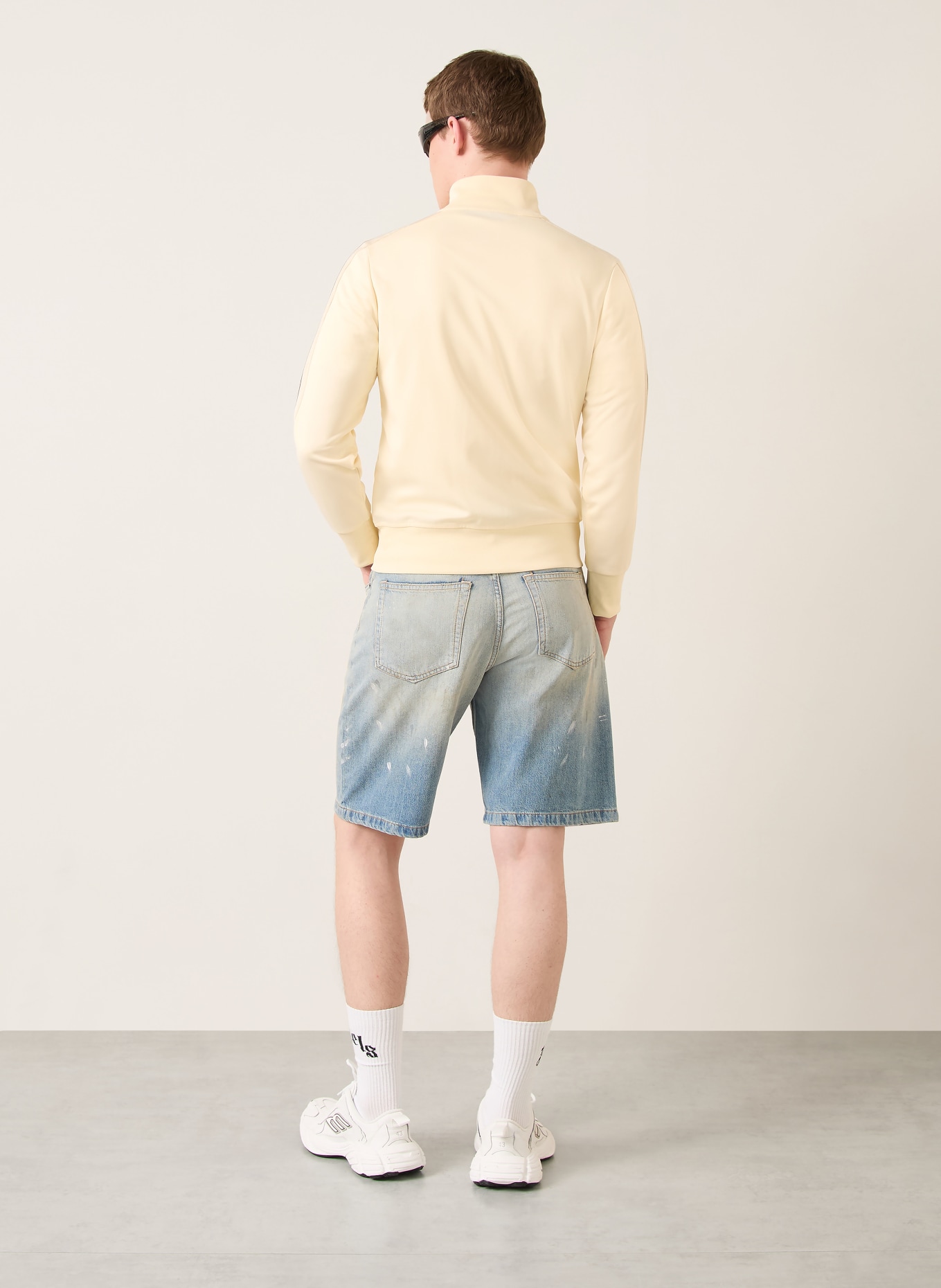 Palm Angels Sweatjack: ECRU / ZWART