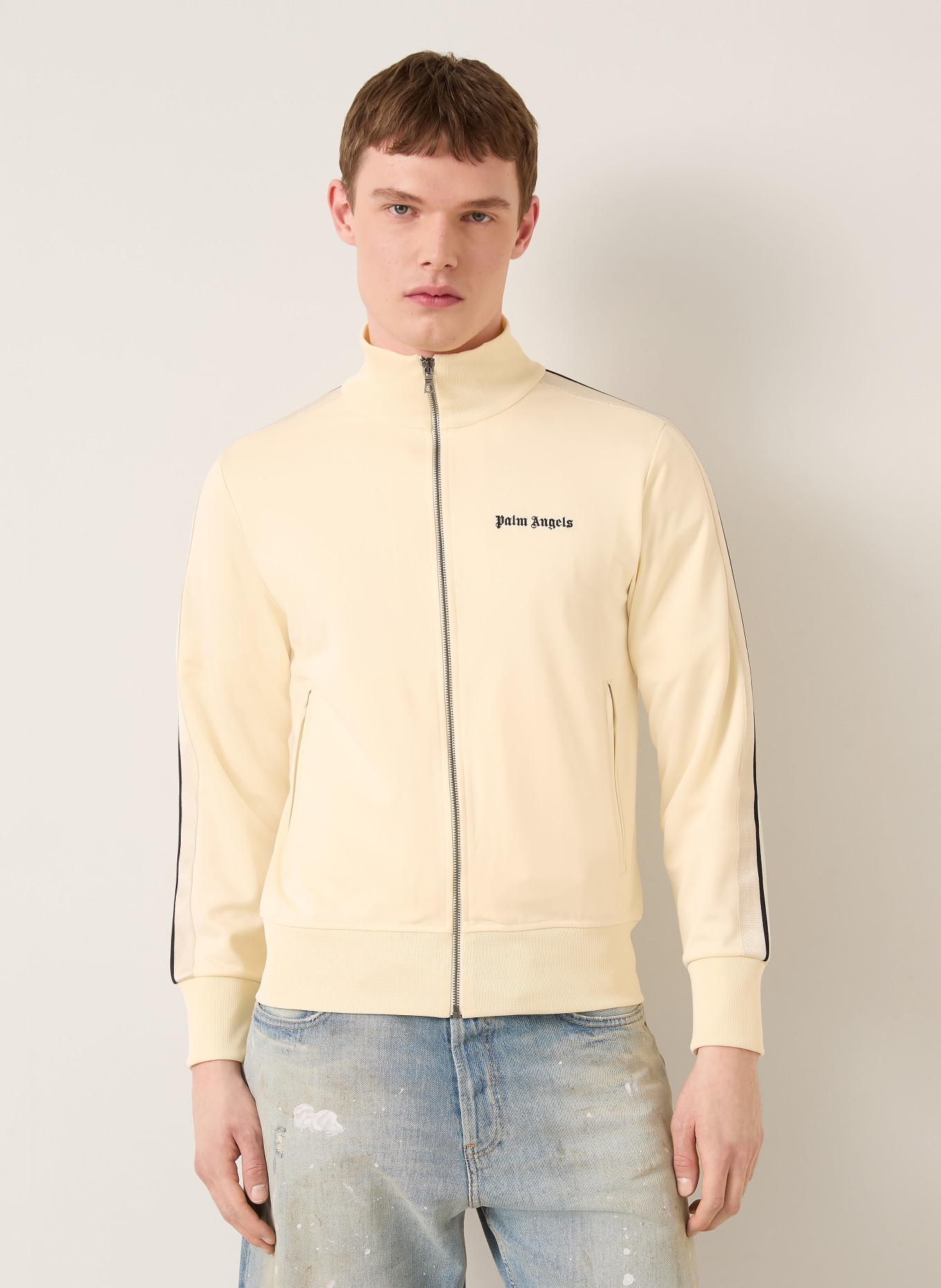 Palm Angels Sweatjack: ECRU / ZWART