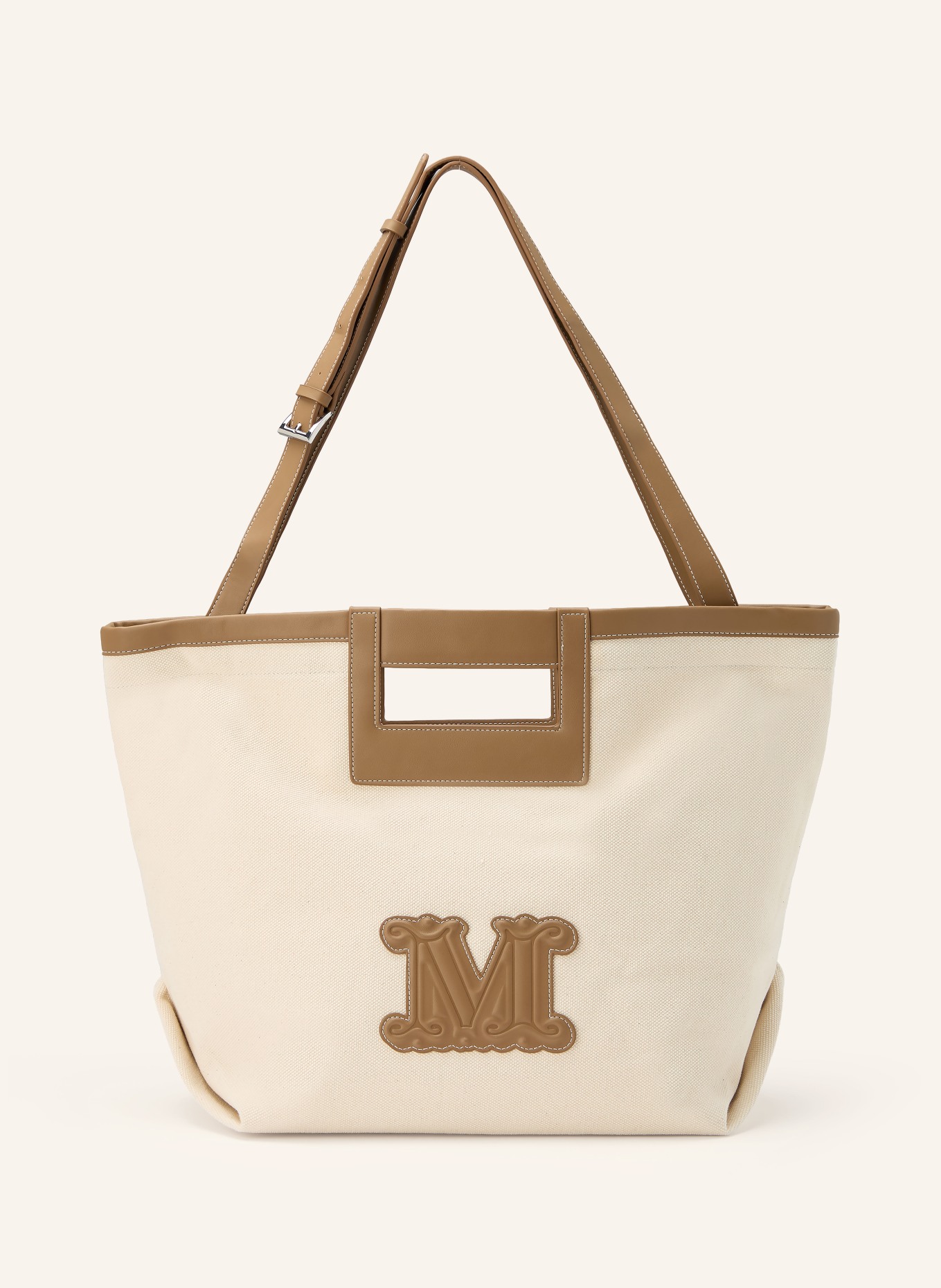 Max Mara BEACHWEAR ECRU Beach Bag: ECRU / CAMEL