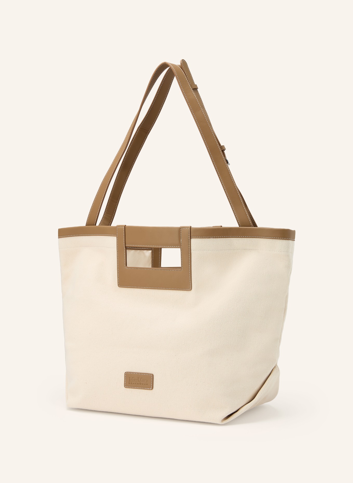Max Mara BEACHWEAR ECRU Beach Bag: ECRU / CAMEL