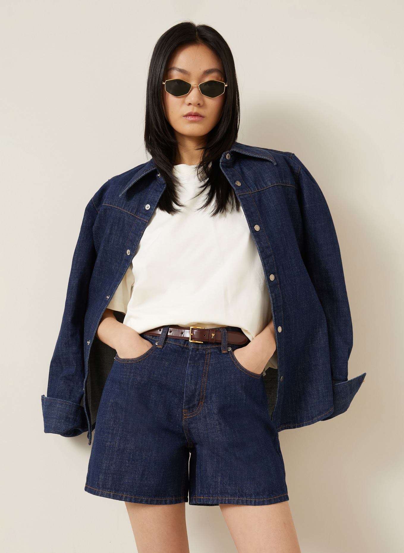 AMI PARIS T-Shirt: CREME