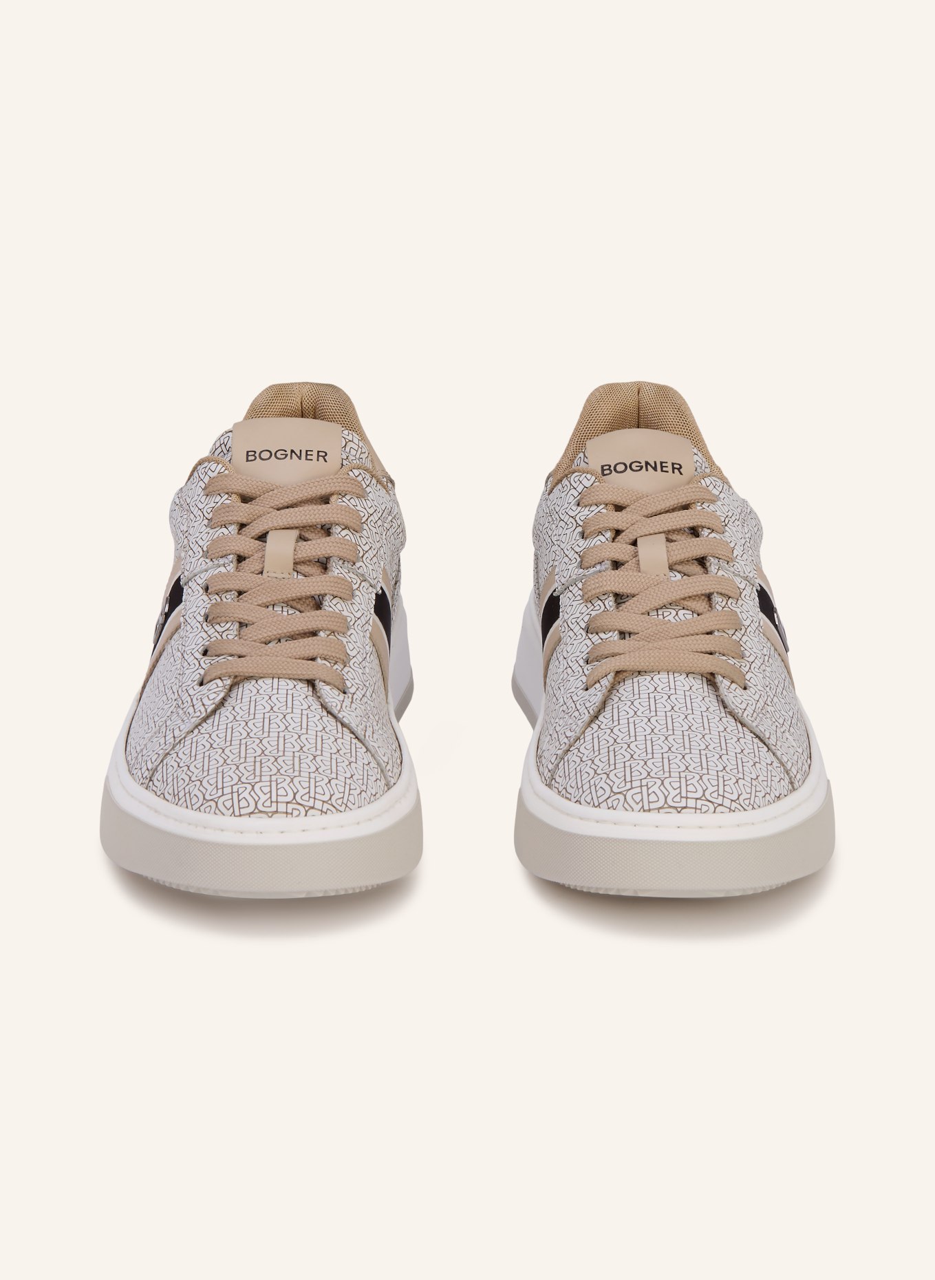 BOGNER Baskets MILAN: BLANC / TAUPE / NOIR