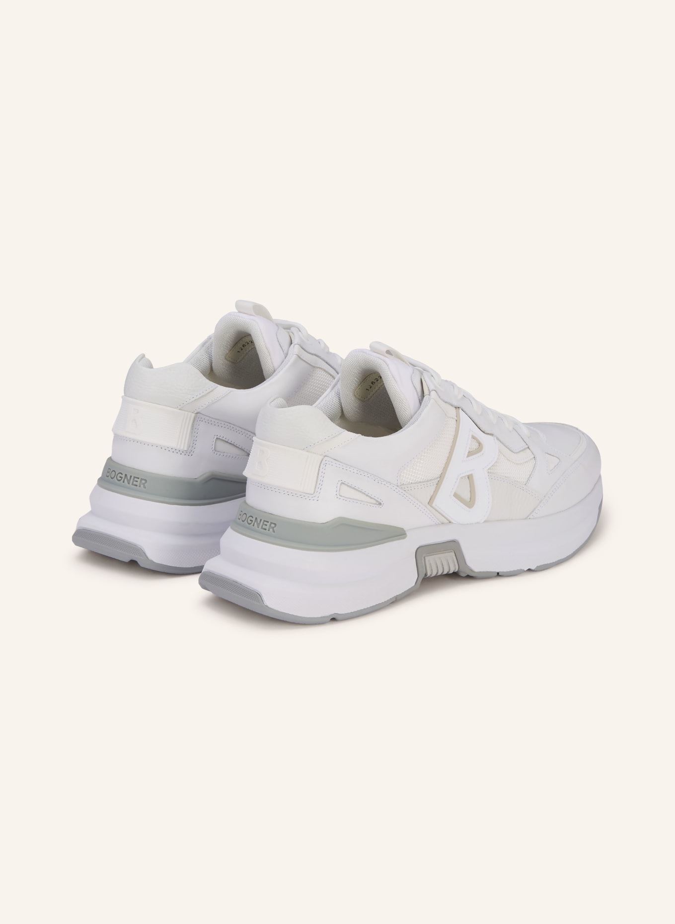 BOGNER Baskets CTP25: BLANC / GRIS CLAIR