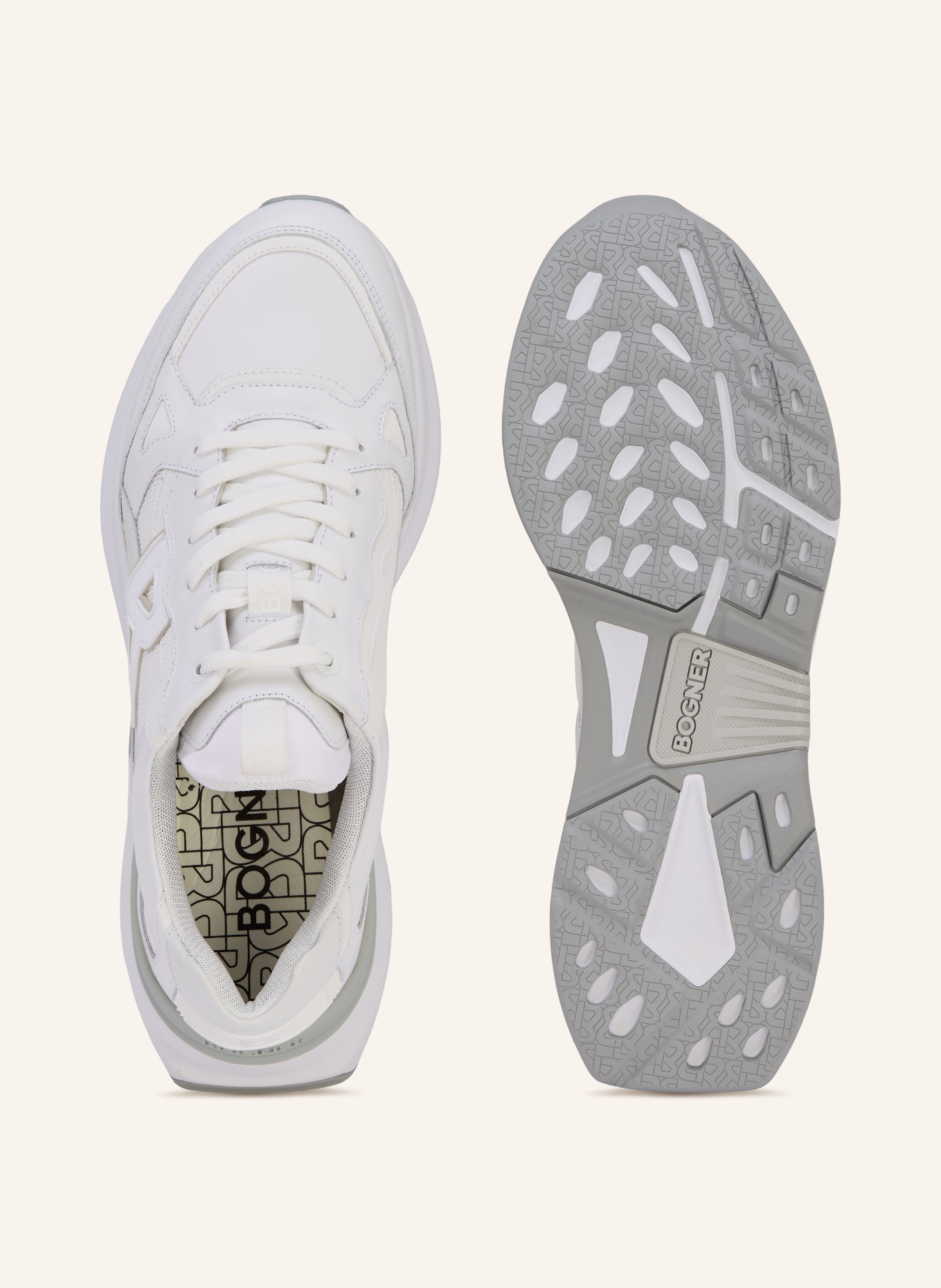 BOGNER Baskets CTP25: BLANC / GRIS CLAIR