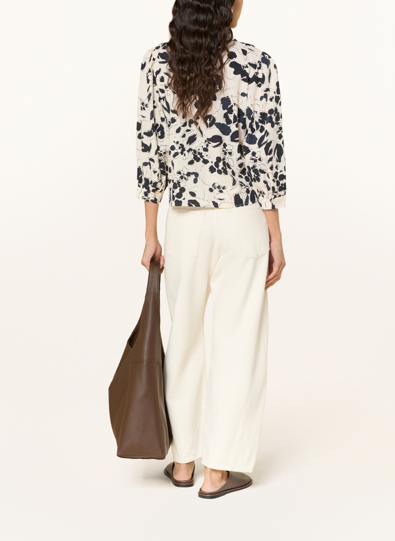 Part Two Bluzka ANAISPW z rękawami 3/4: GRANATOWY / ECRU / CZARNY