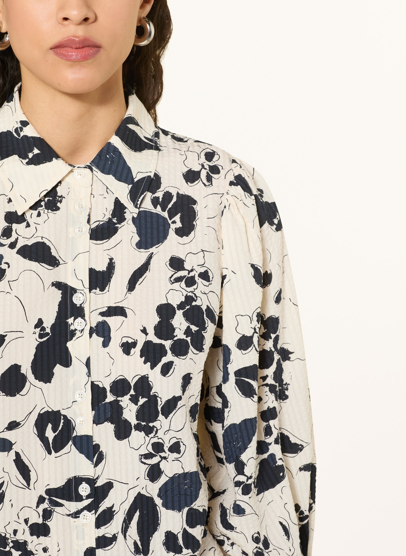 Part Two Bluzka ANAISPW z rękawami 3/4: GRANATOWY / ECRU / CZARNY