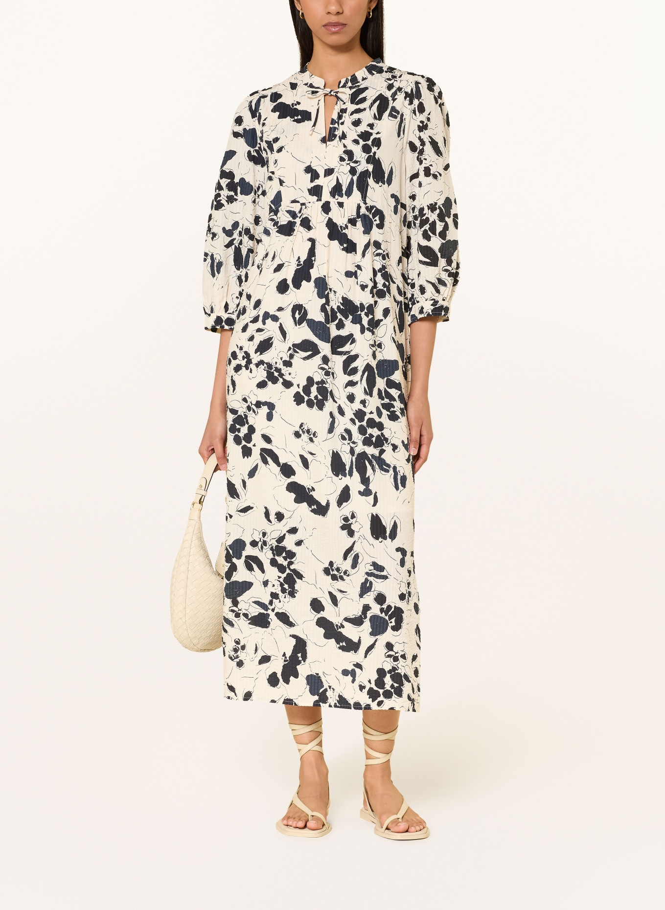 Part Two Sukienka ALESSAPW z rękawami 3/4: ECRU / GRANATOWY