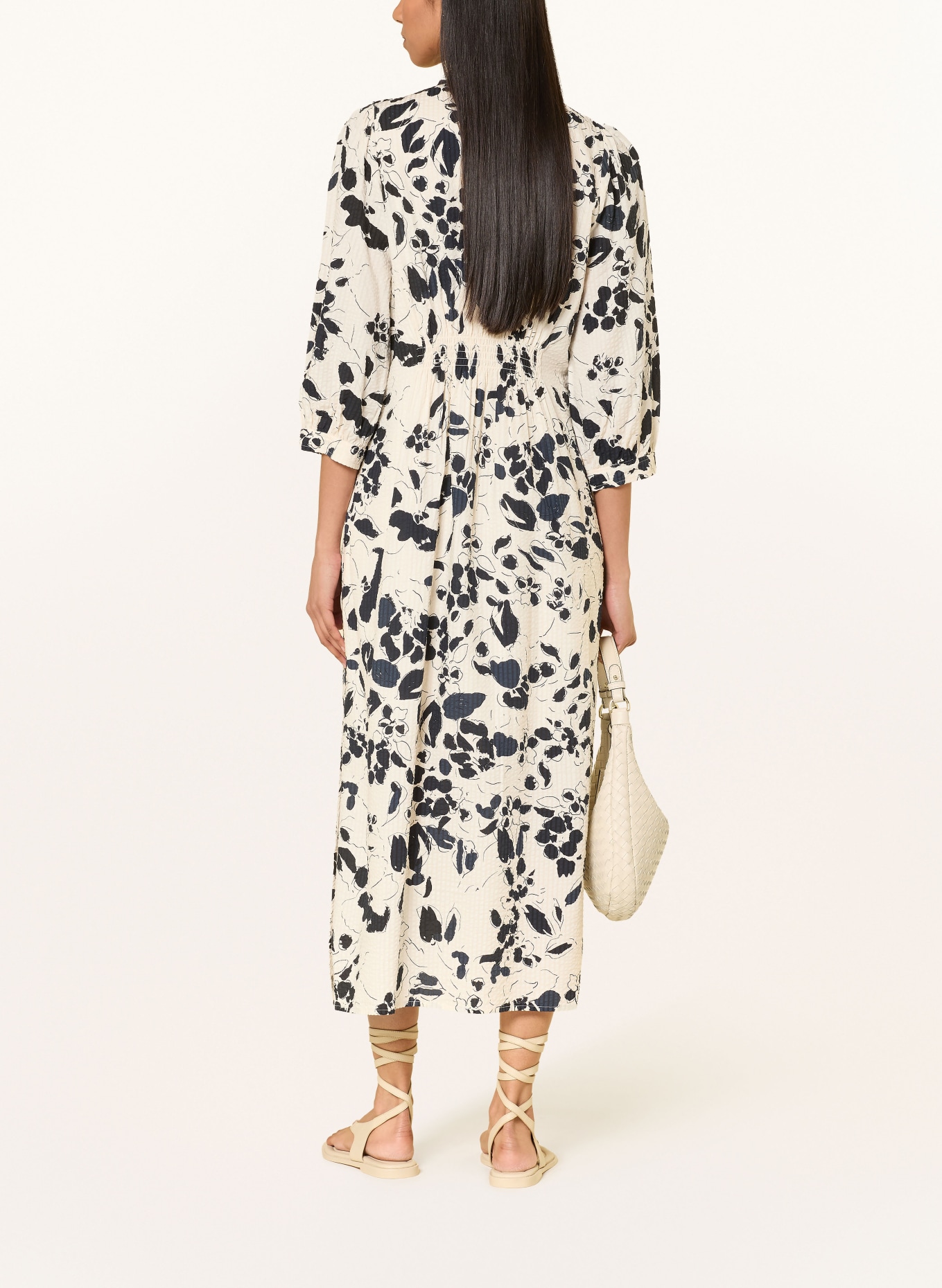 Part Two Sukienka ALESSAPW z rękawami 3/4: ECRU / GRANATOWY